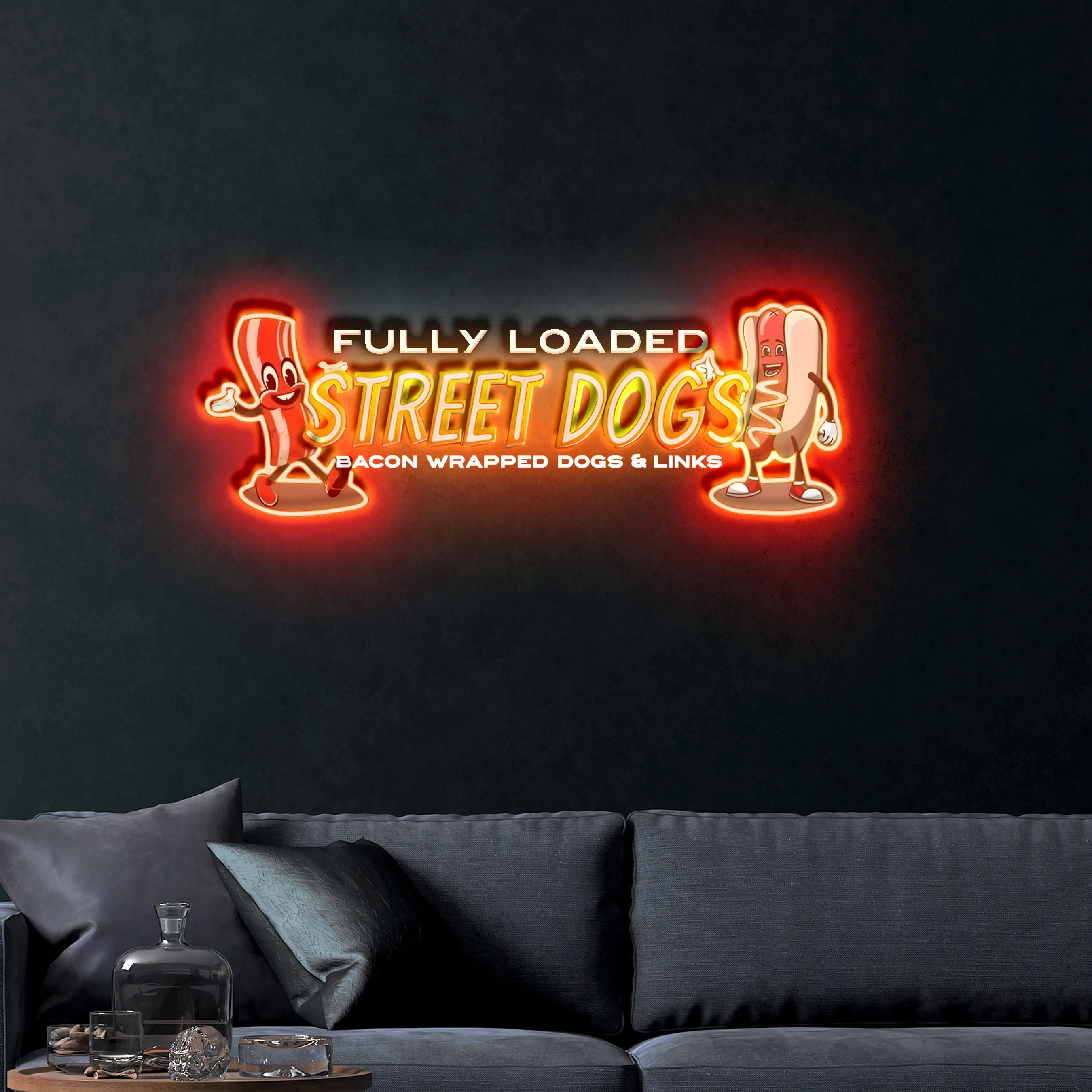 Fully Loaded Street Dogs - Premium Neon Artwork