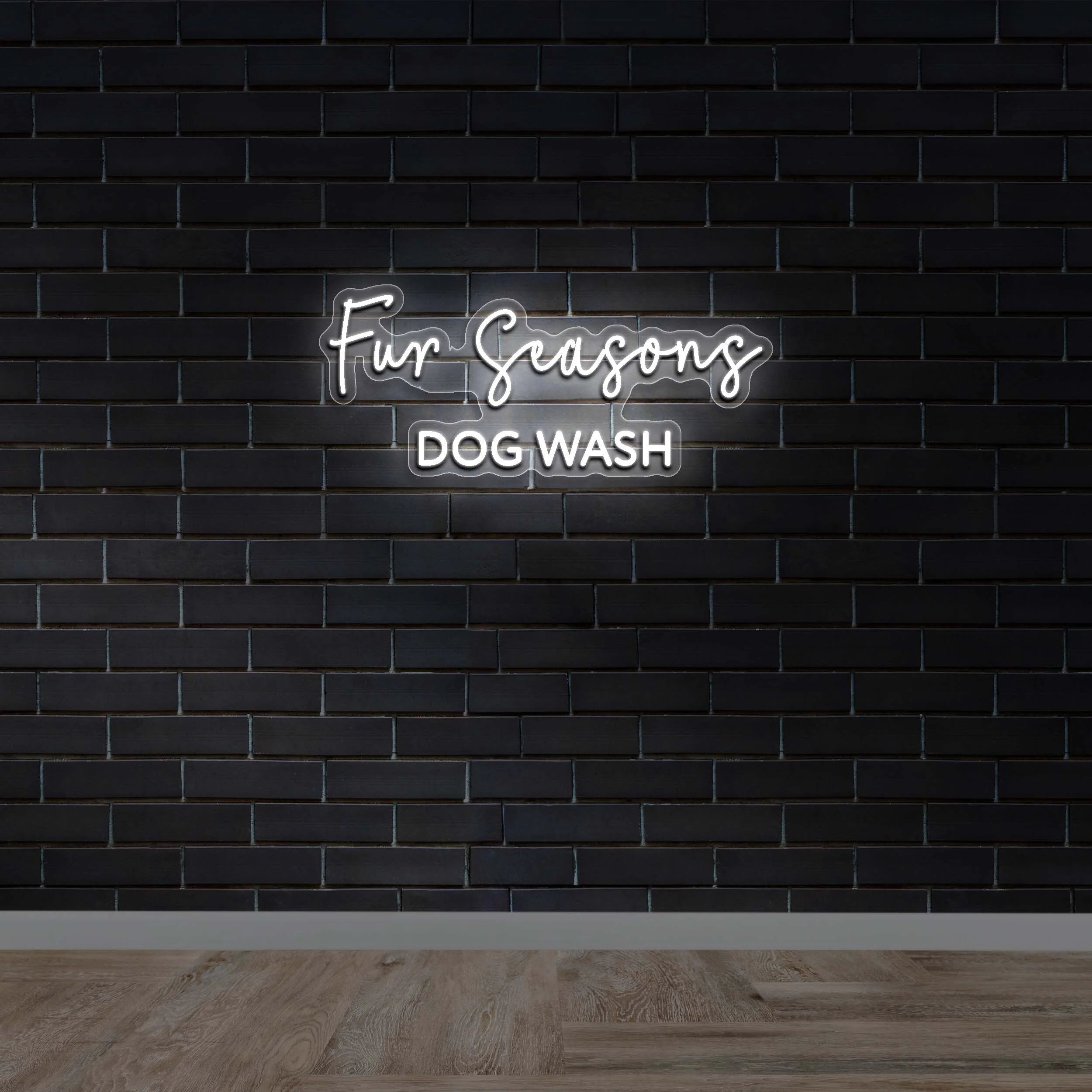 Fur Seasons Dog Wash - Premium Neon Artwork