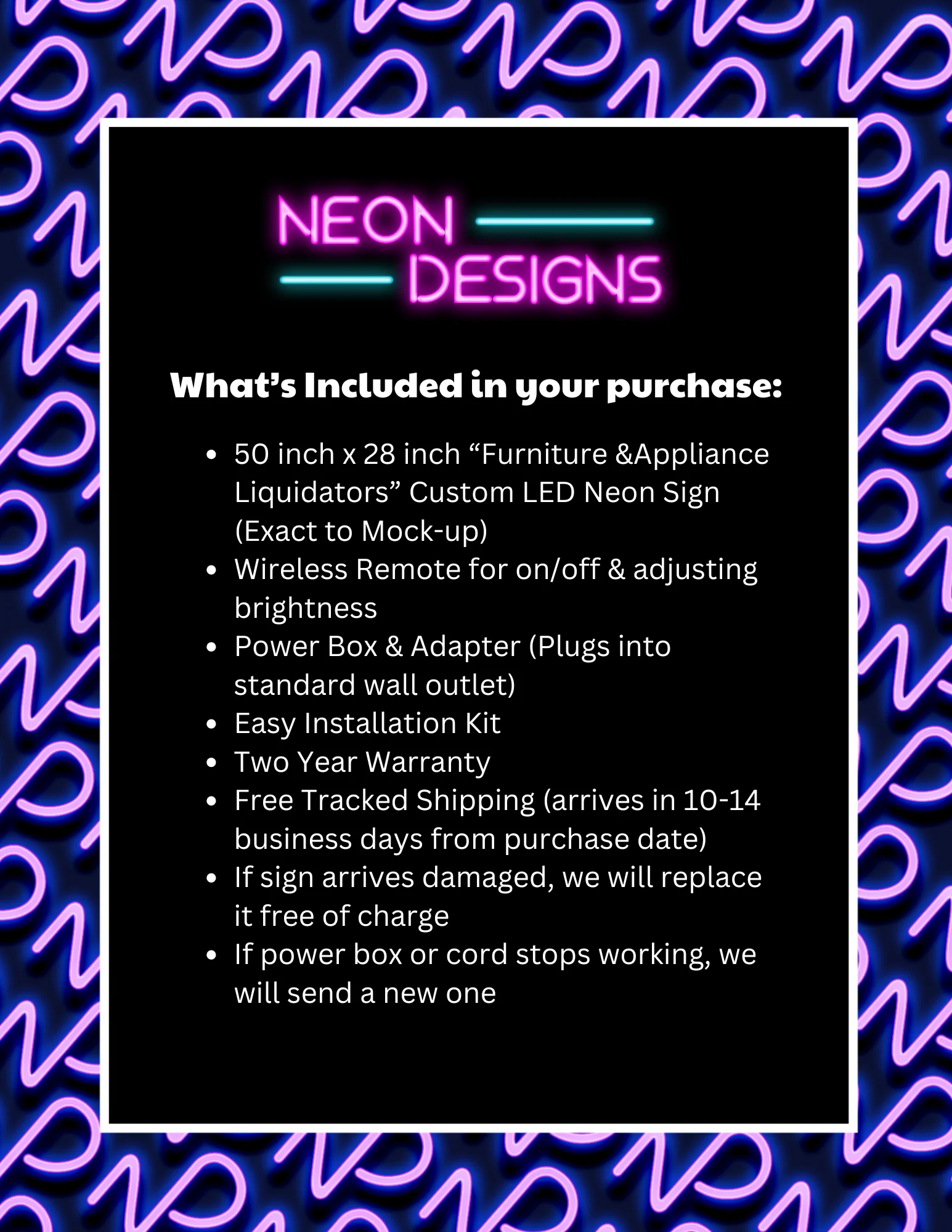 Furniture &Appliance Liquidators - Premium Neon Artwork - Image 2