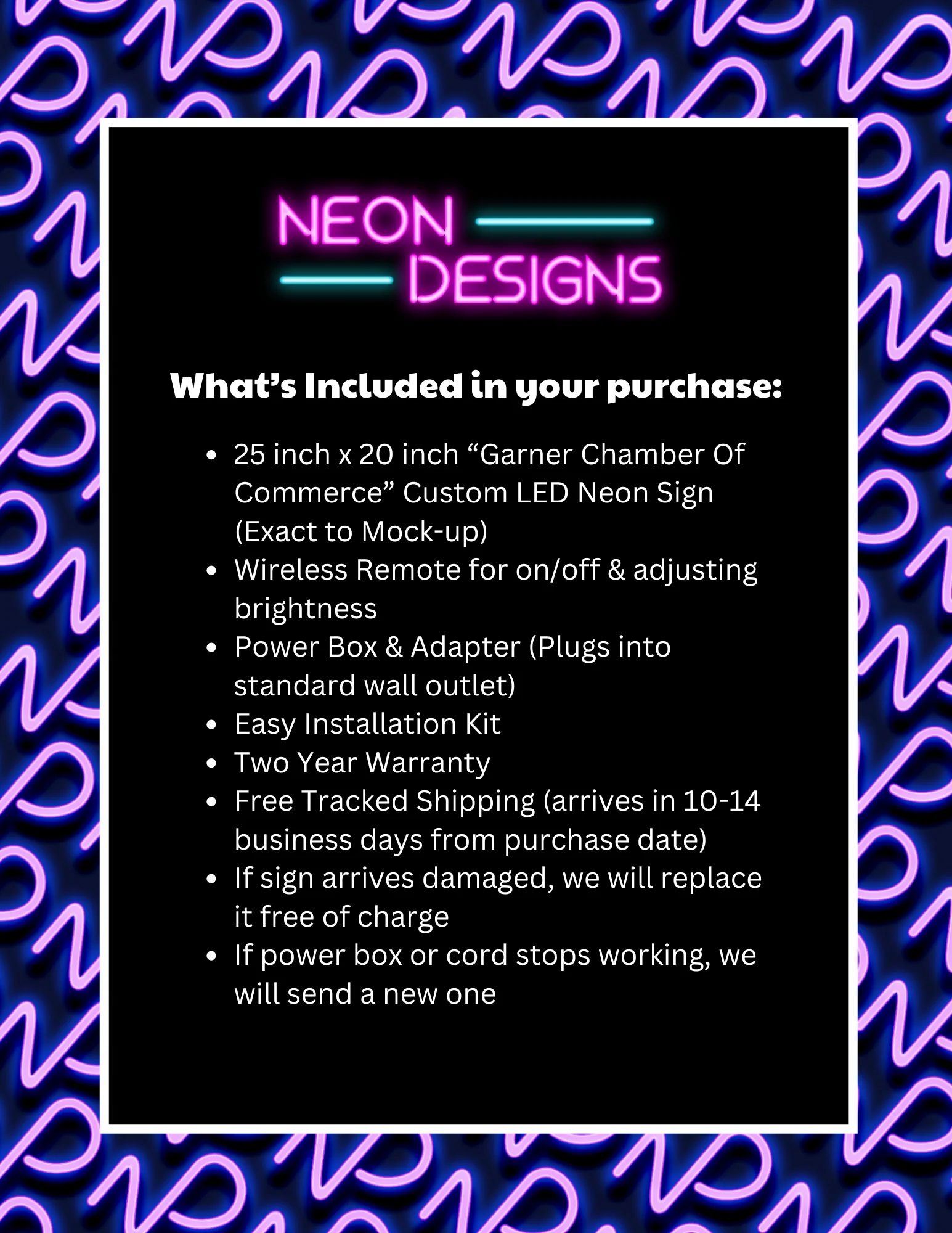 Garner Chamber Of Commerce - Premium Neon Artwork - Image 2