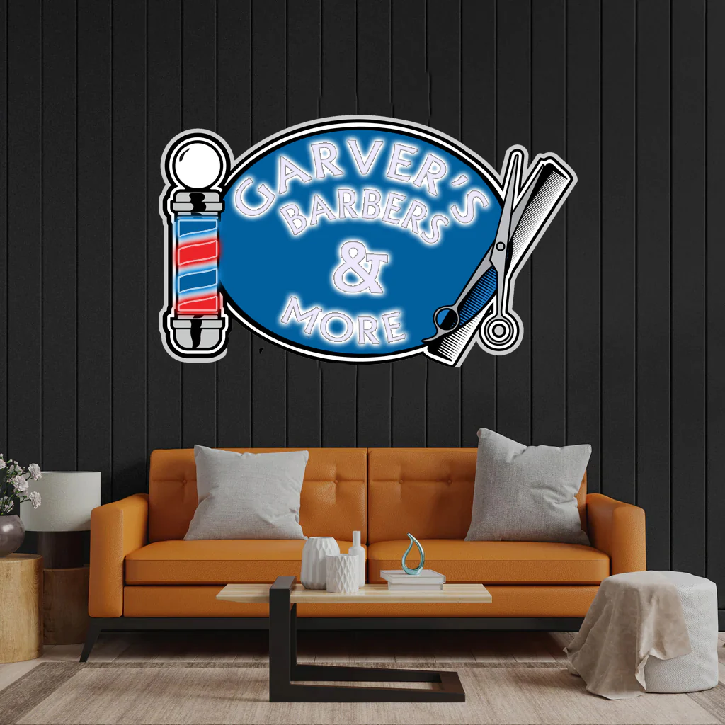 Garver's Barbers - Premium Neon Artwork