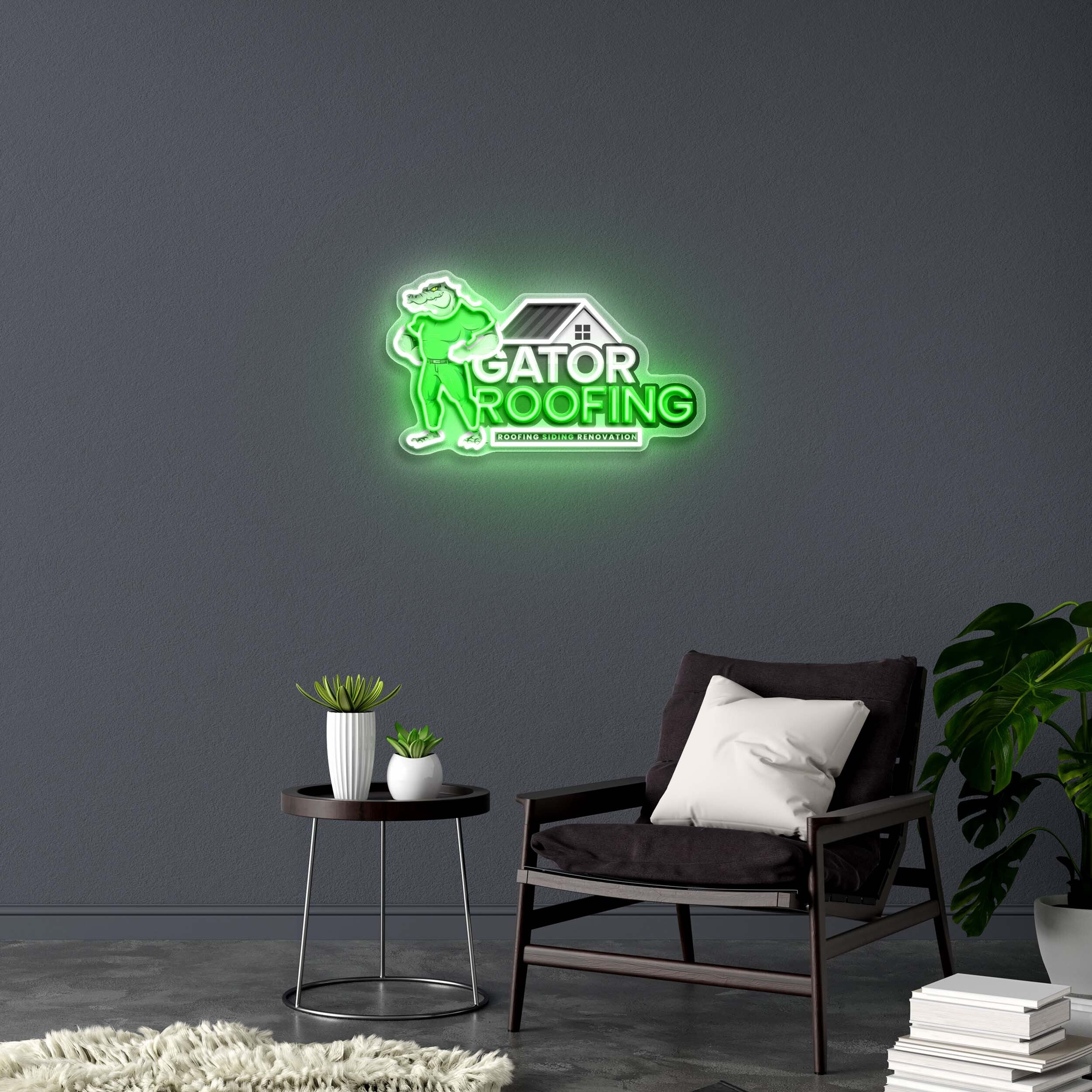 GATOR ROOFING - Premium Neon Artwork