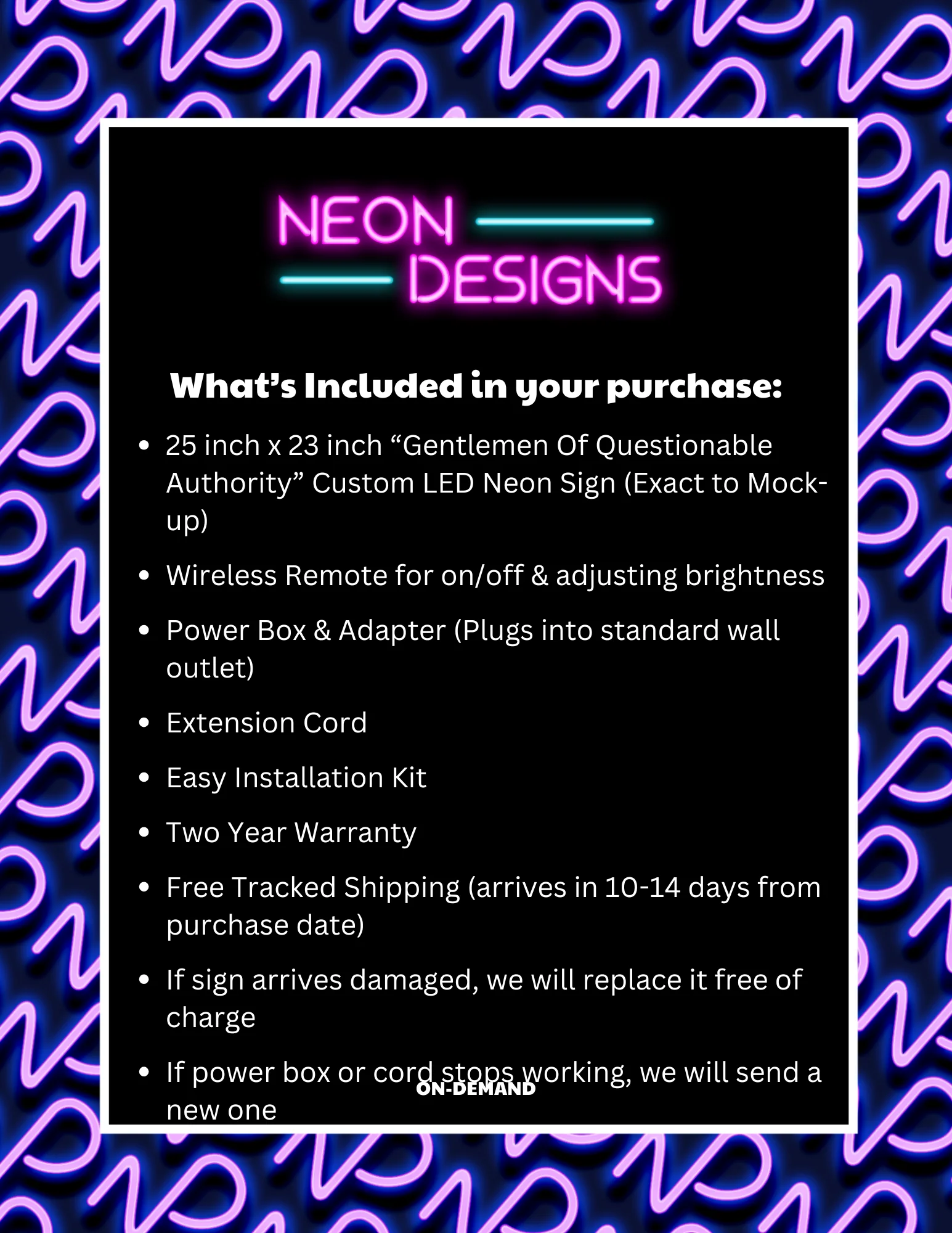 Gentlemen Of Questionable Authority - Premium Neon Artwork - Image 2