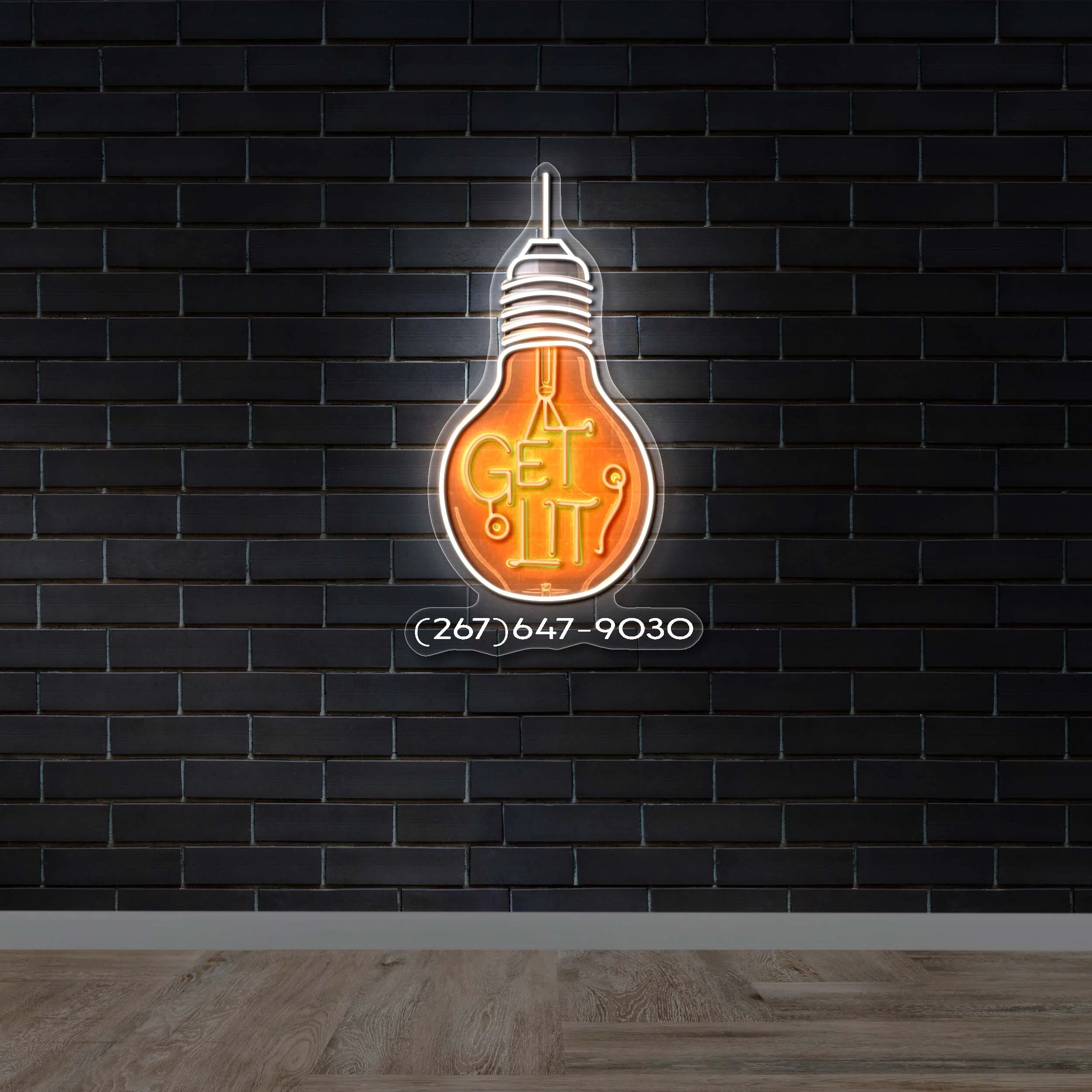 GET LIT Lightbulb Sign - Premium Neon Artwork