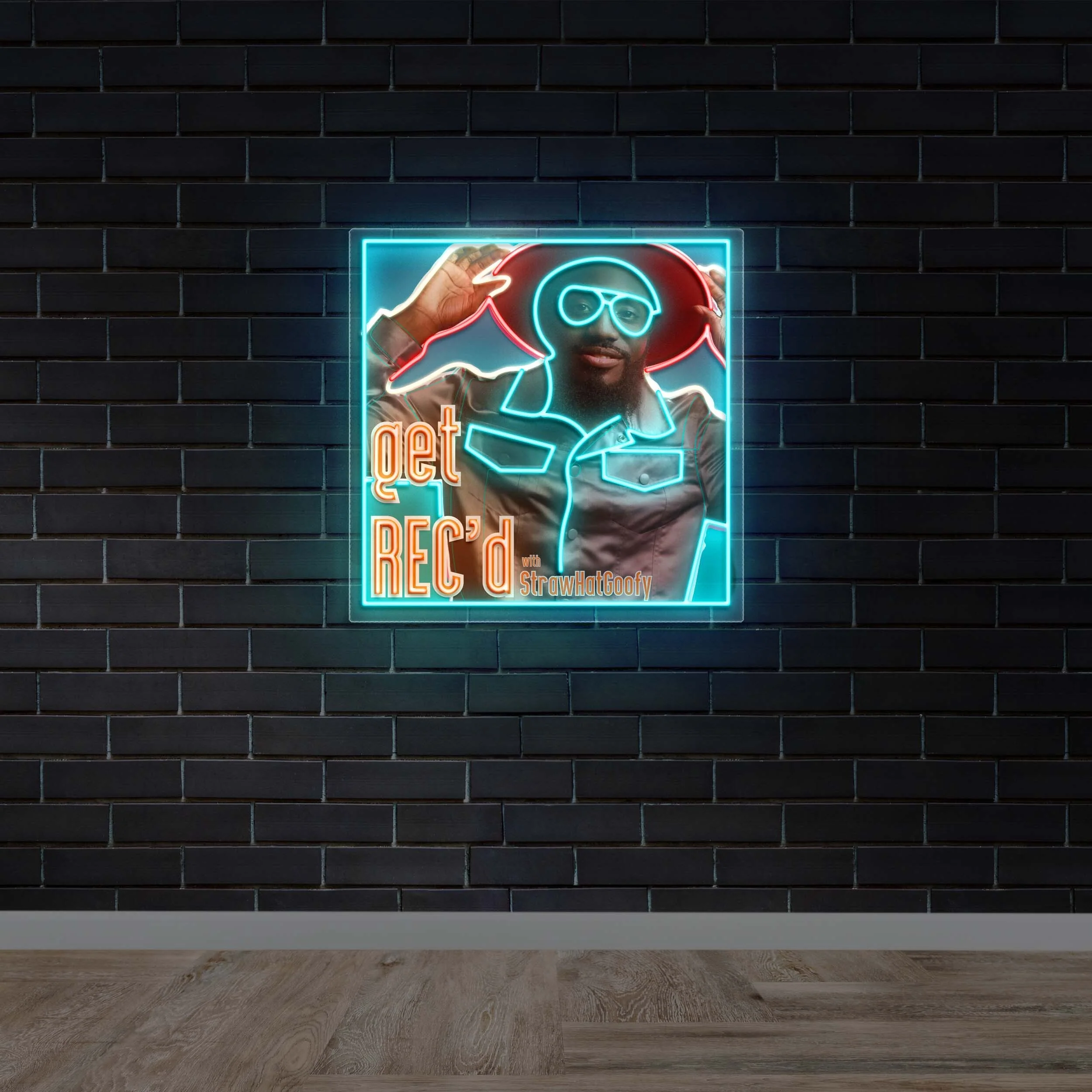 get REC’D with Straw Hat Goofy - Premium Neon Artwork