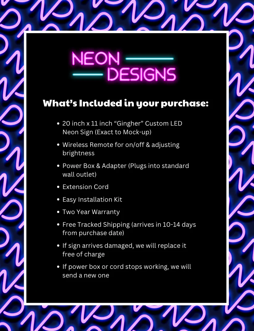Gingher - Premium Neon Artwork - Image 2