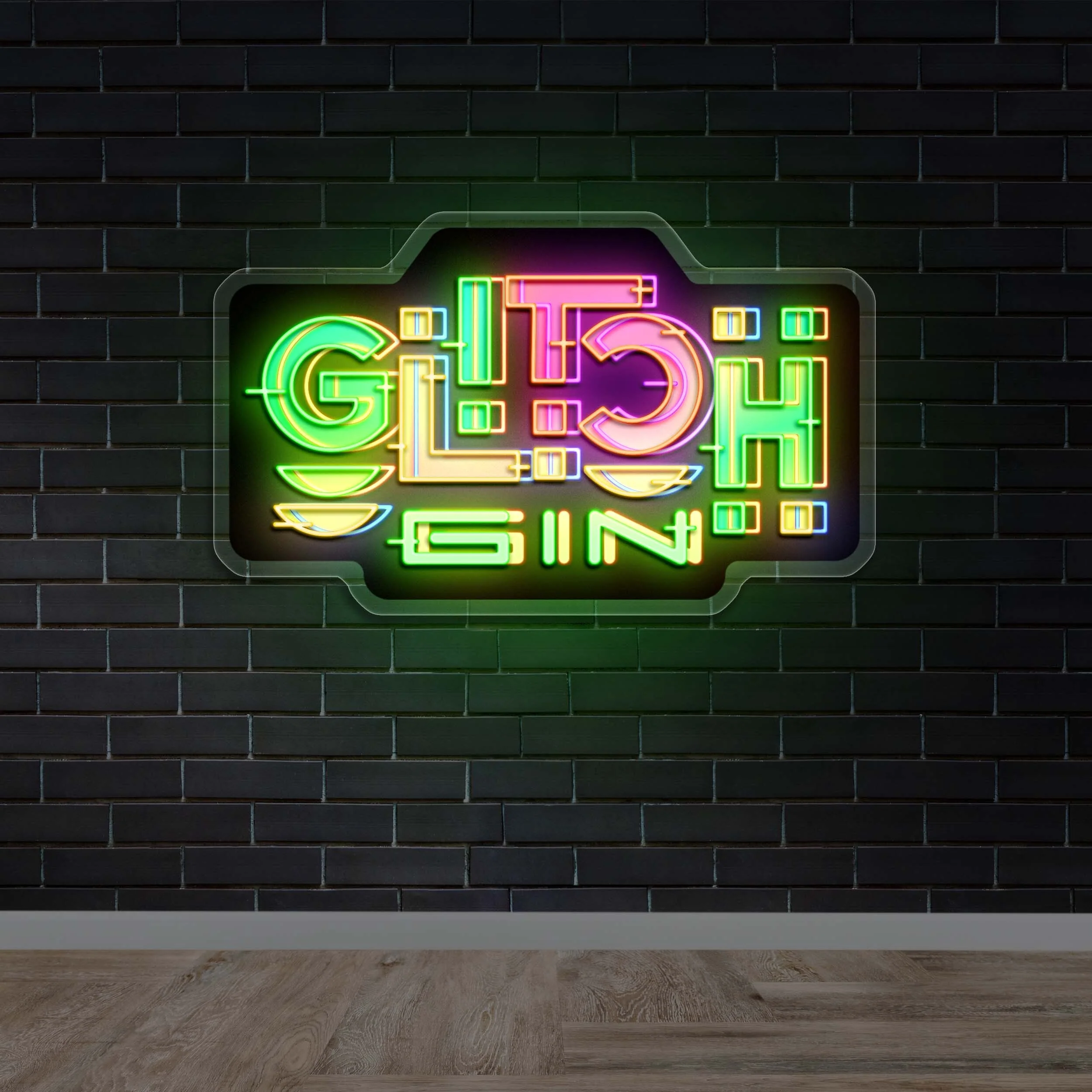 Glitch Gin | Glitch Effect - Premium Neon Artwork