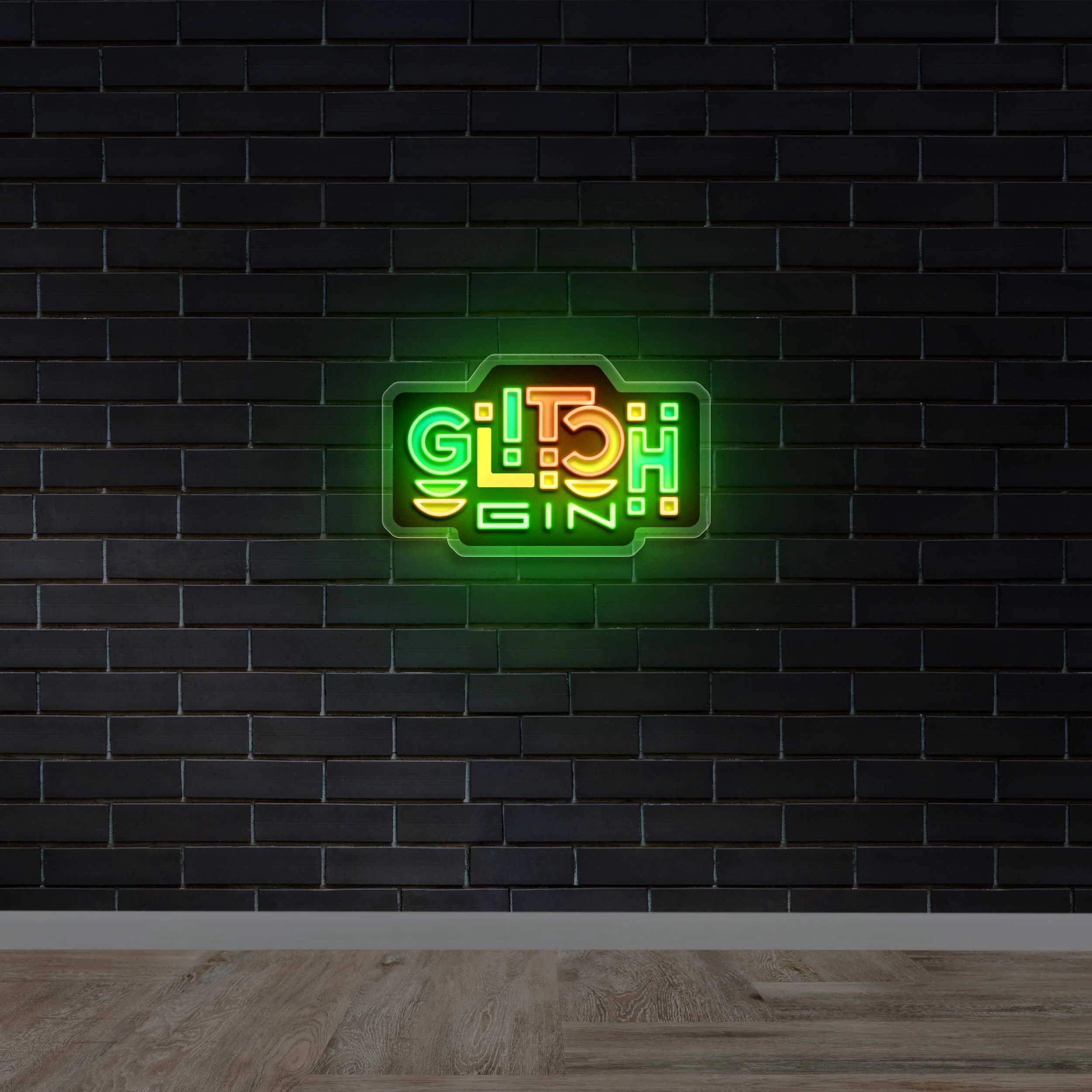 GLITCH GIN - Premium Neon Artwork