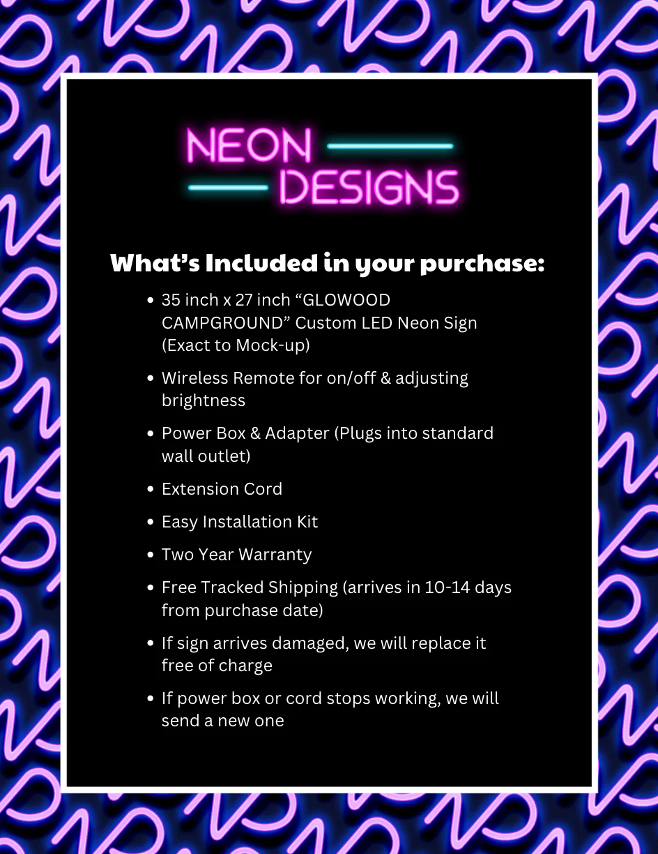 GLOWOOD CAMPGROUND - Premium Neon Artwork - Image 2