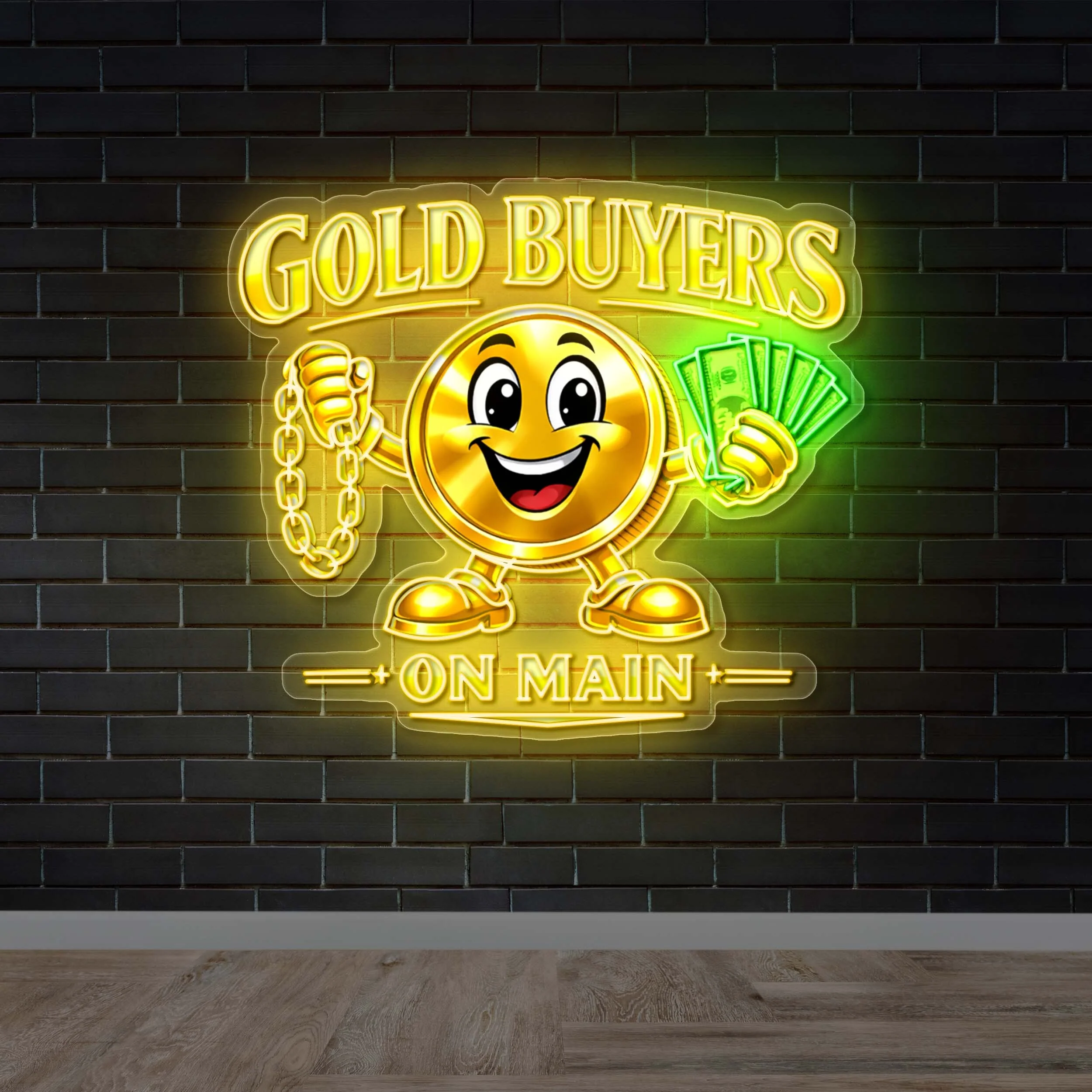 Gold Buyers on Main - Premium Neon Artwork
