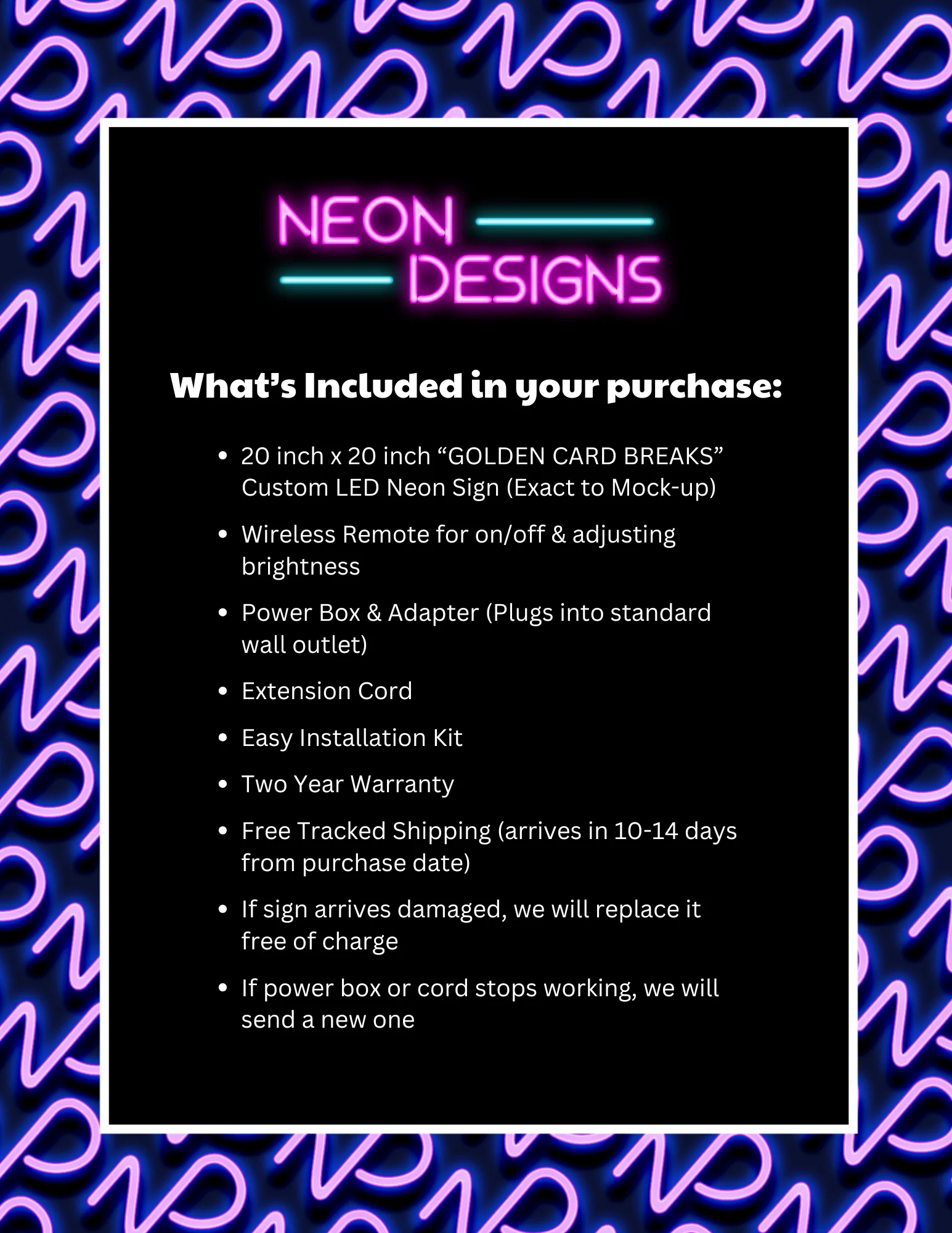 GOLDEN CARD BREAKS - Premium Neon Artwork - Image 2