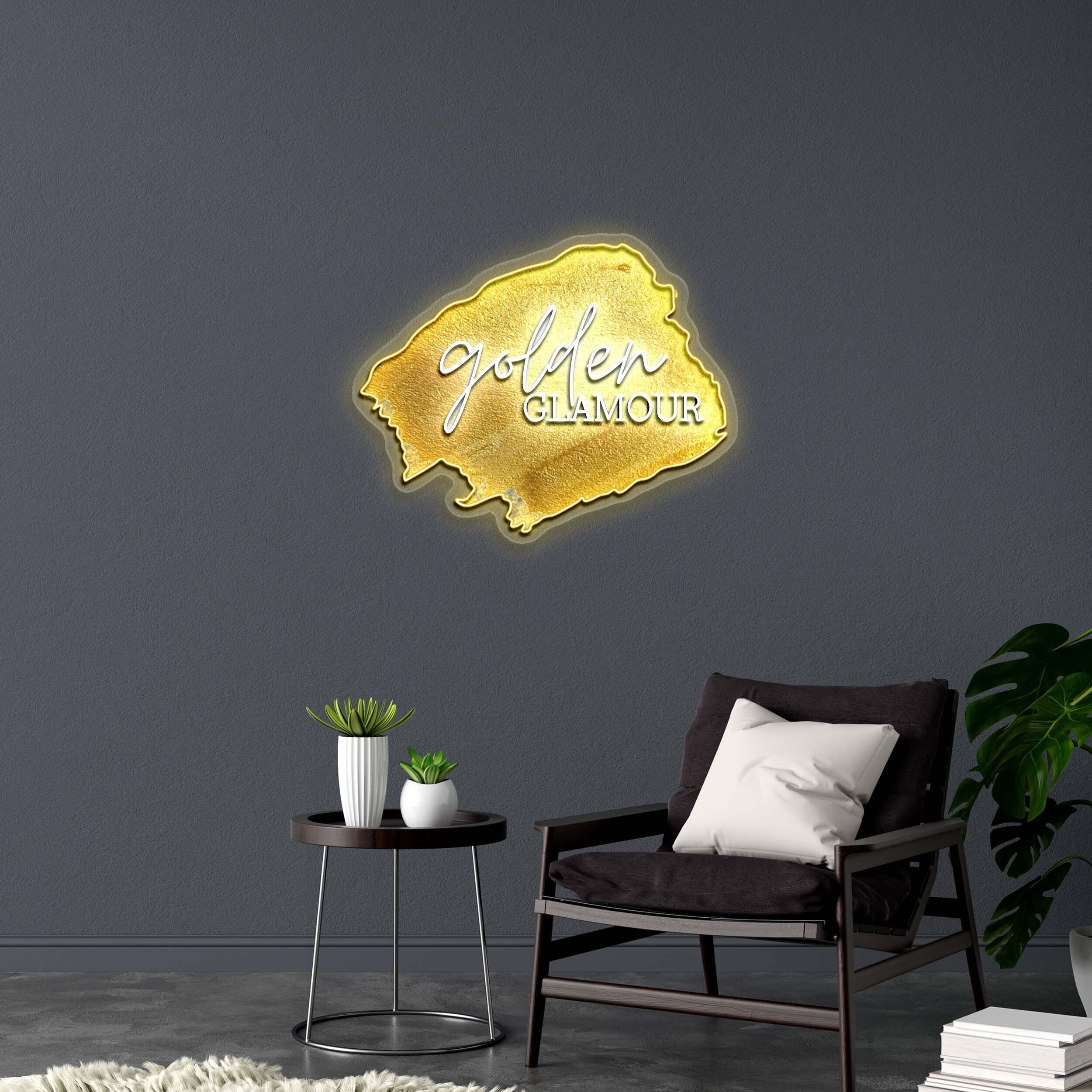 golden GLAMOUR - Premium Neon Artwork