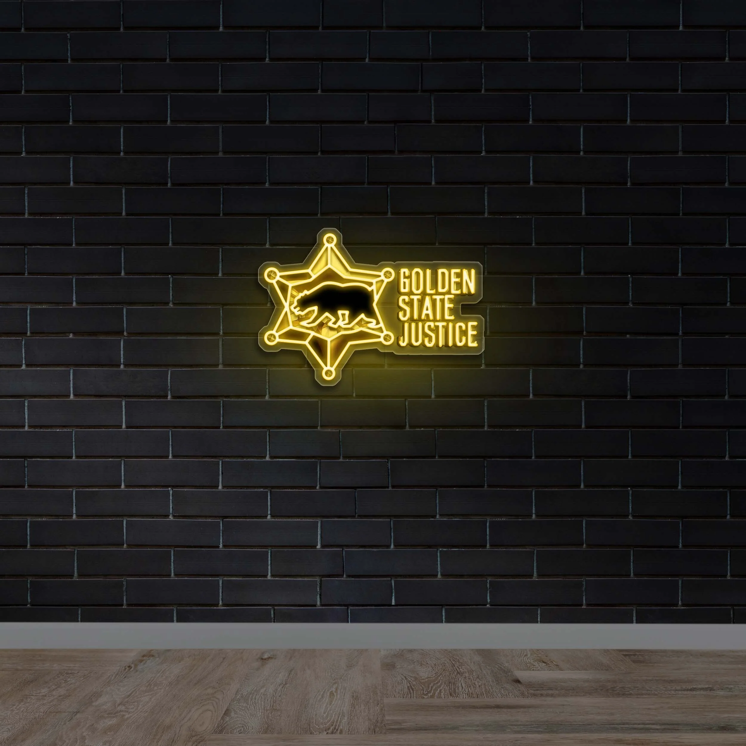 GOLDEN STATE JUSTICE - Premium Neon Artwork