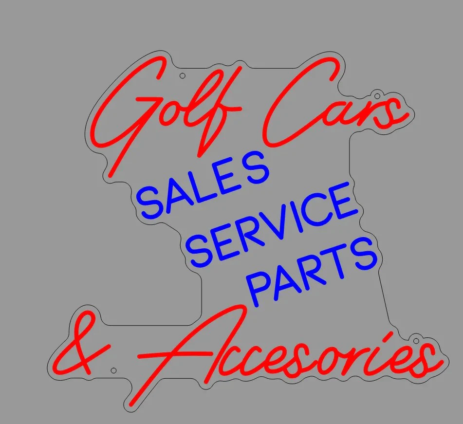 Golf Cars - Premium Neon Artwork