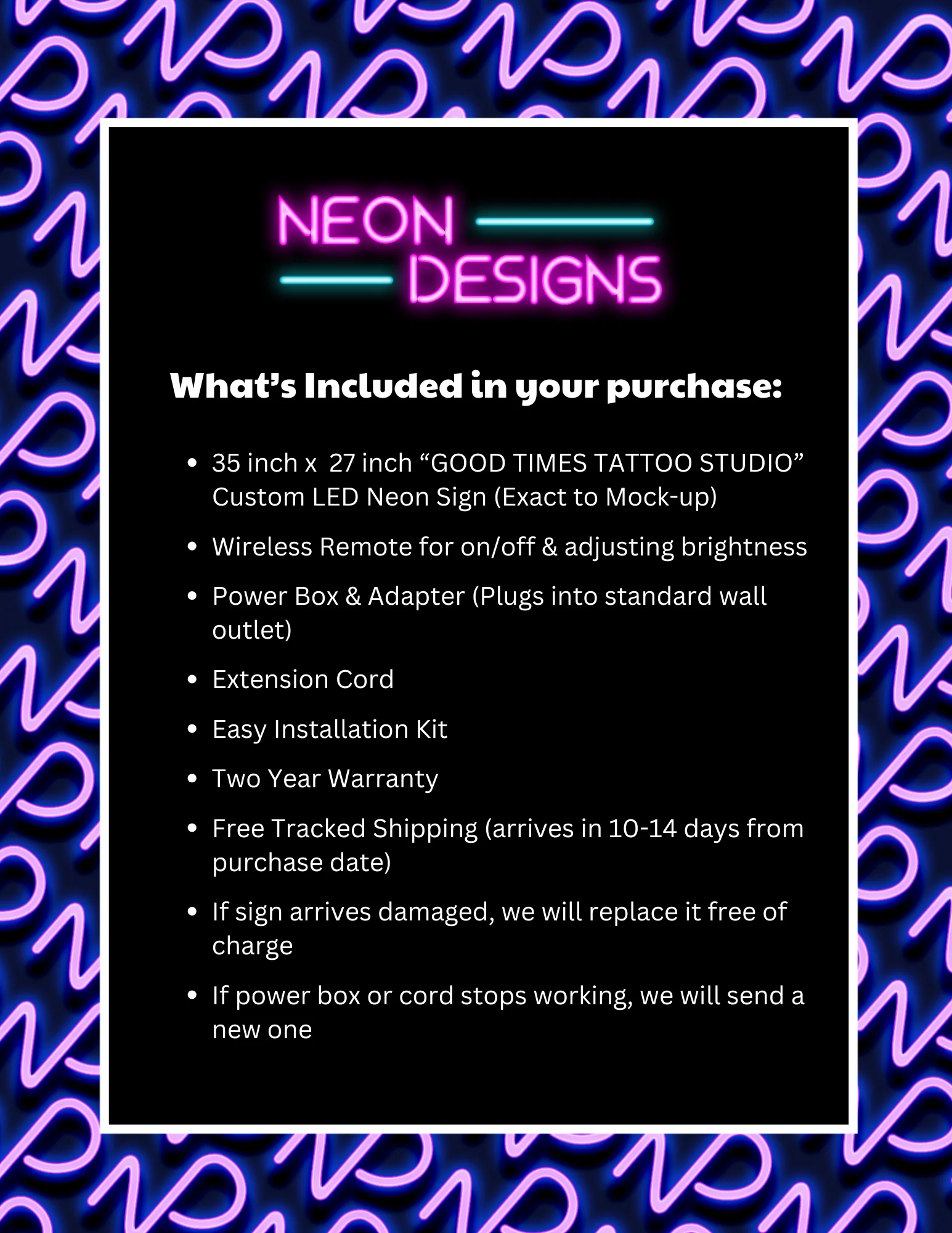 GOOD TIMES TATTOO STUDIO - Premium Neon Artwork - Image 2
