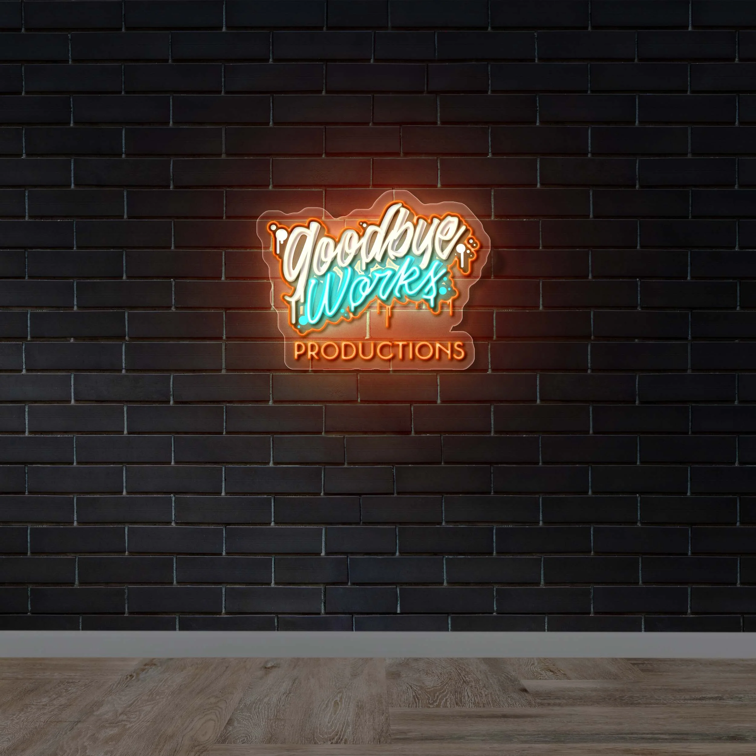 Goodbye Works Productions - Premium Neon Artwork