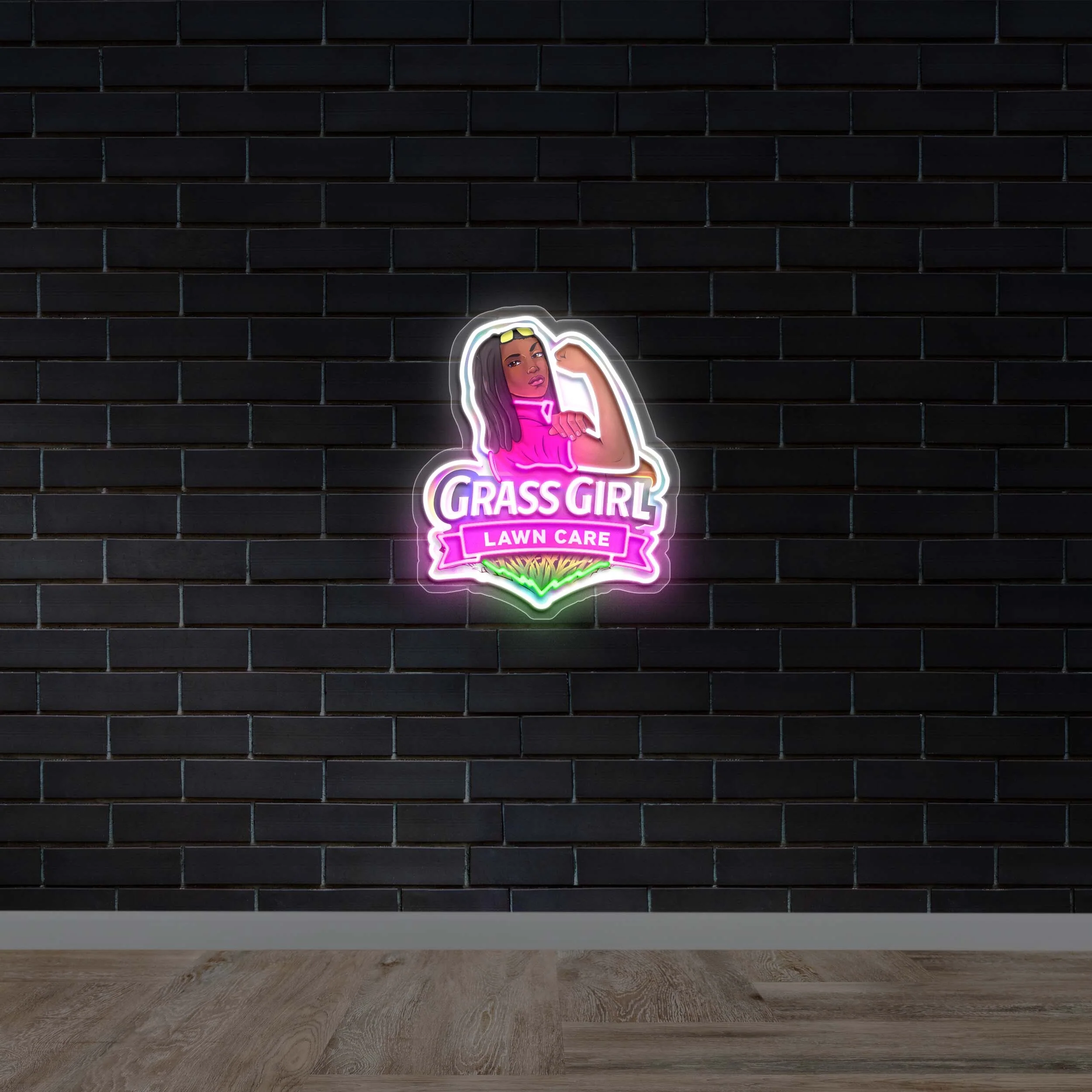 GRASS GIRL LAWN CARE - Premium Neon Artwork