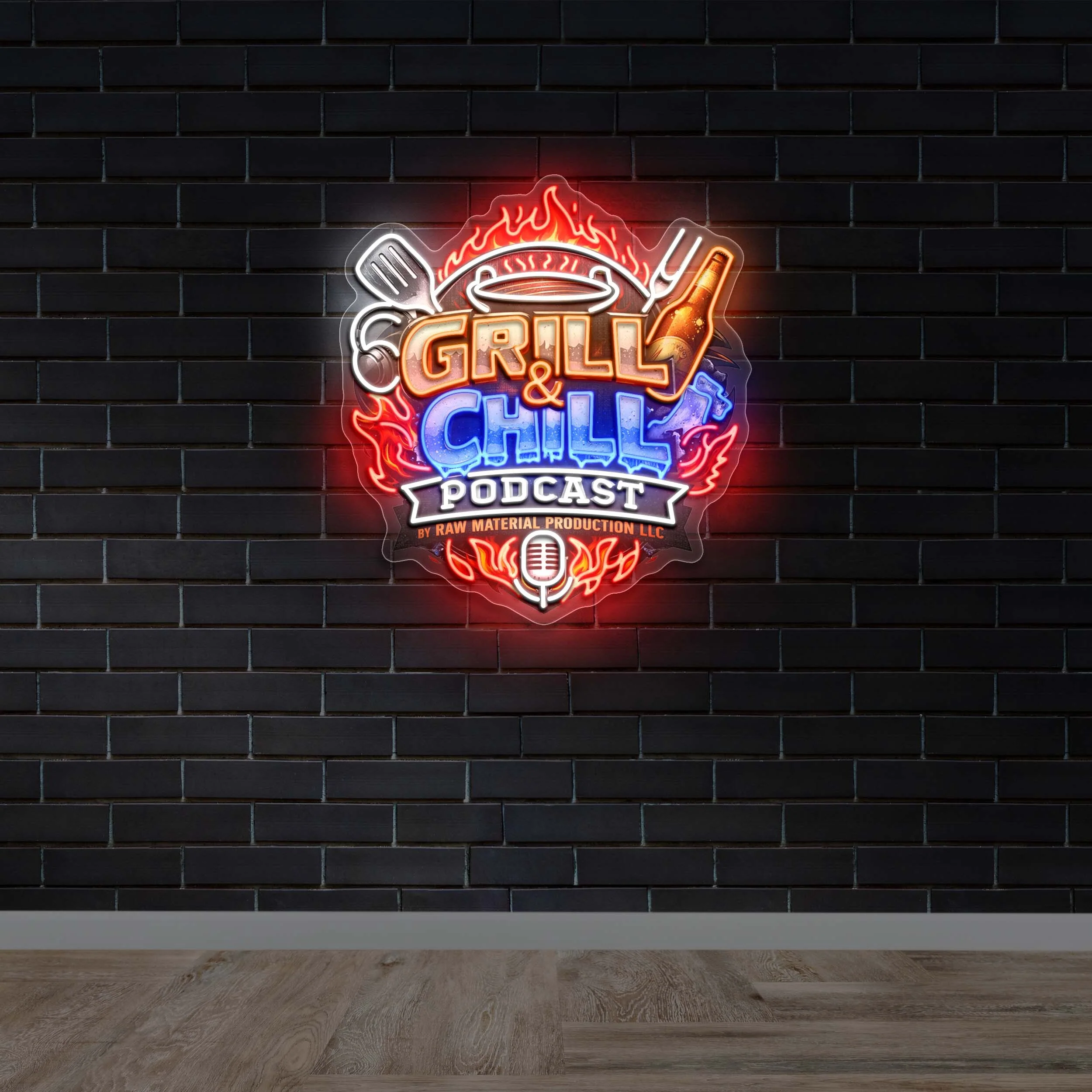 GRILL & CHILL PODCAST - Premium Neon Artwork