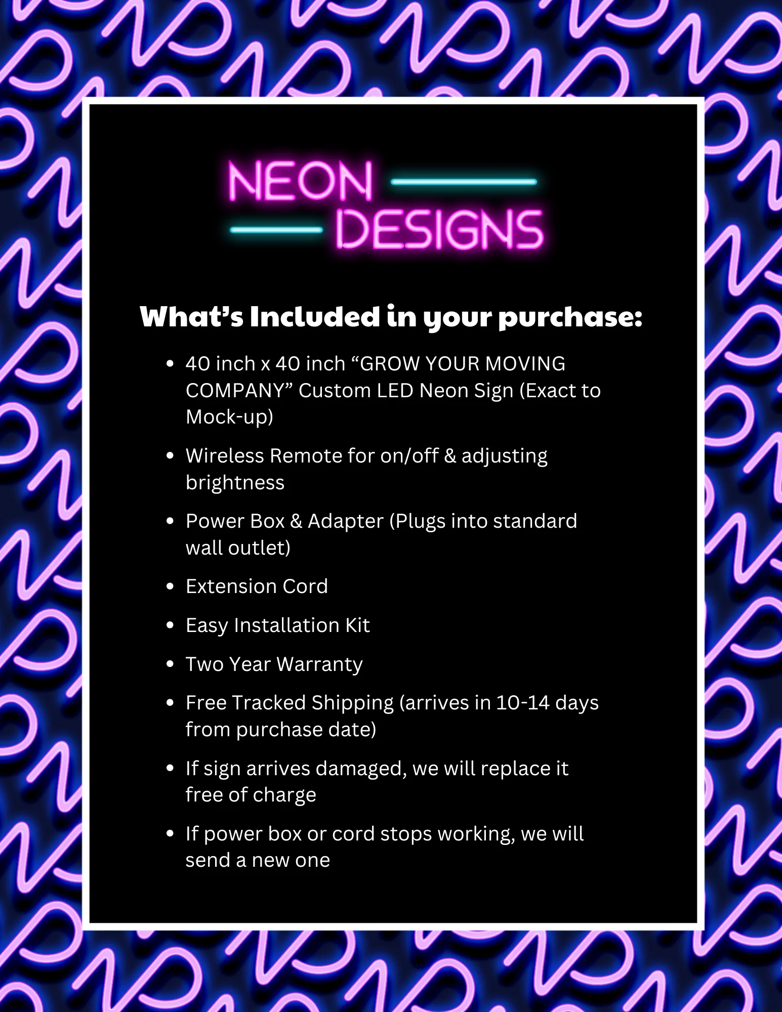 GROW YOUR MOVING COMPANY - Premium Neon Artwork - Image 3