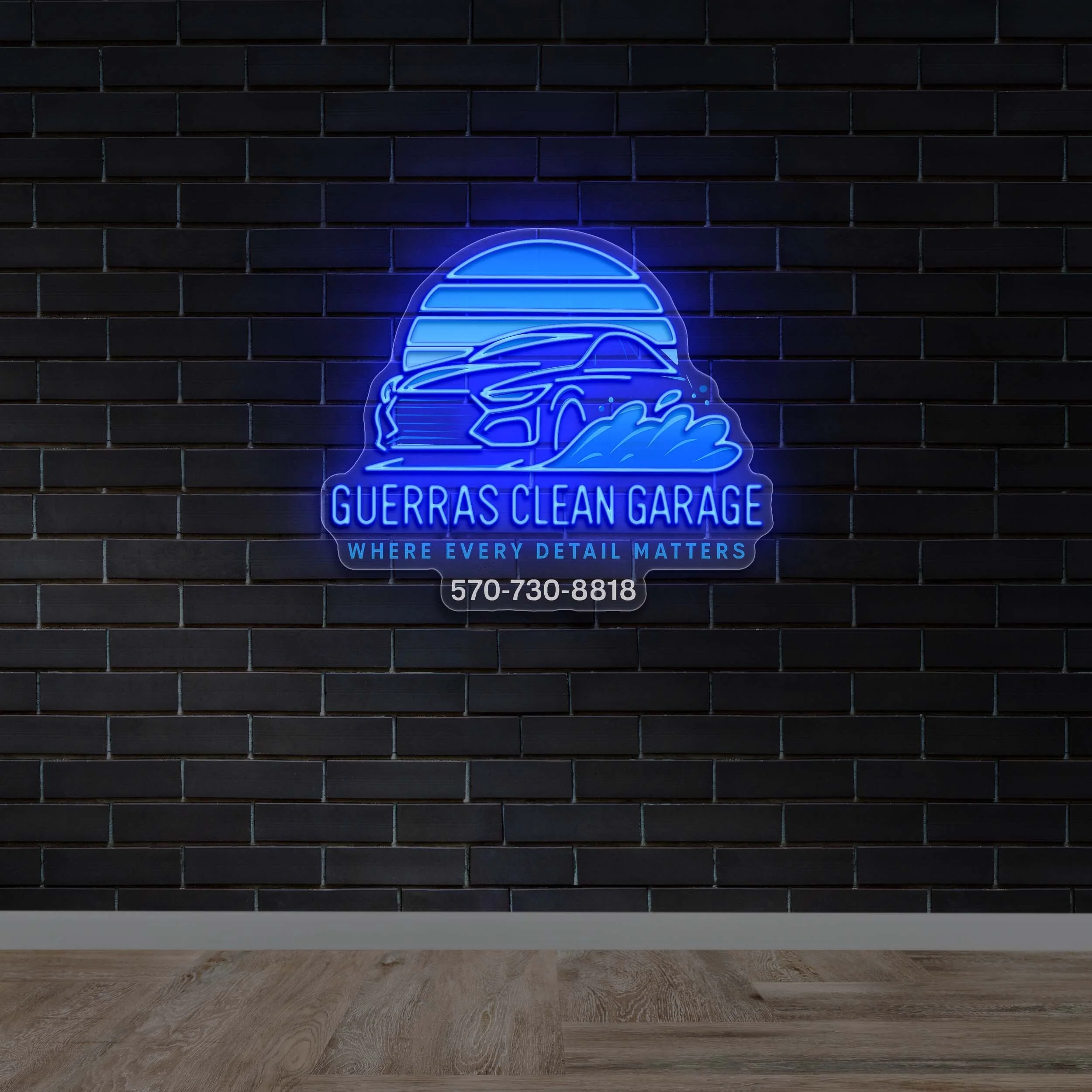Guerras Clean Garage - Premium Neon Artwork