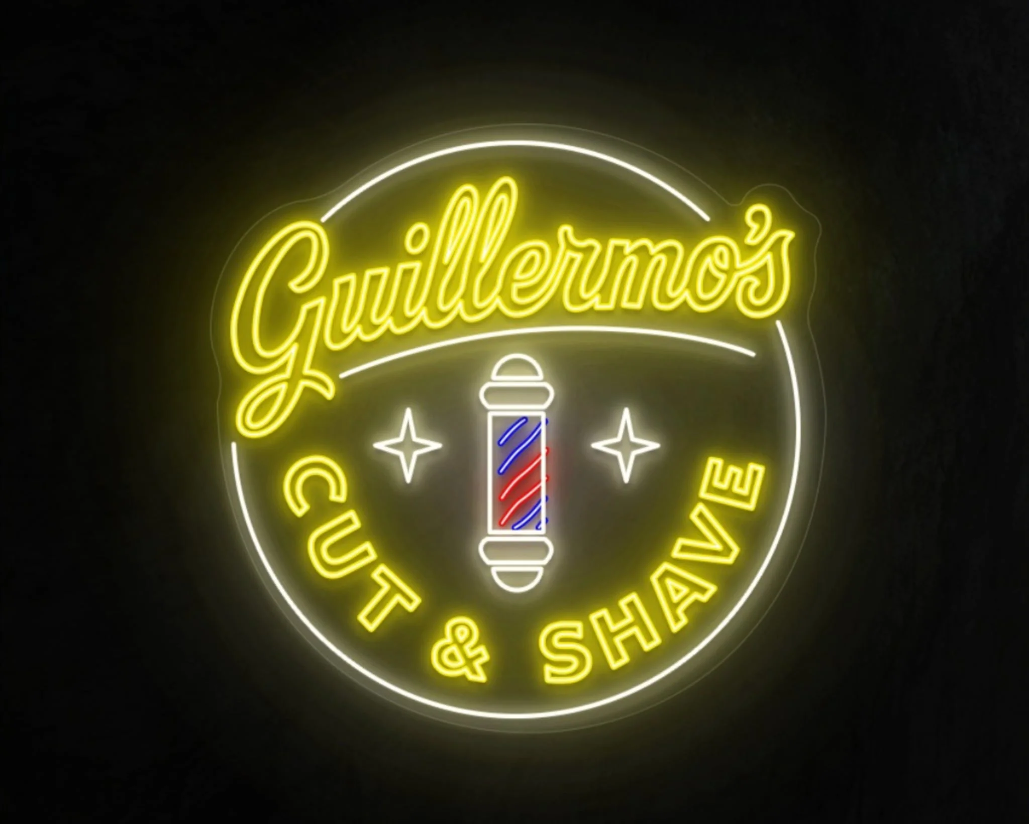 GUILLERMO'S CUT & SHAVE - Premium Neon Artwork