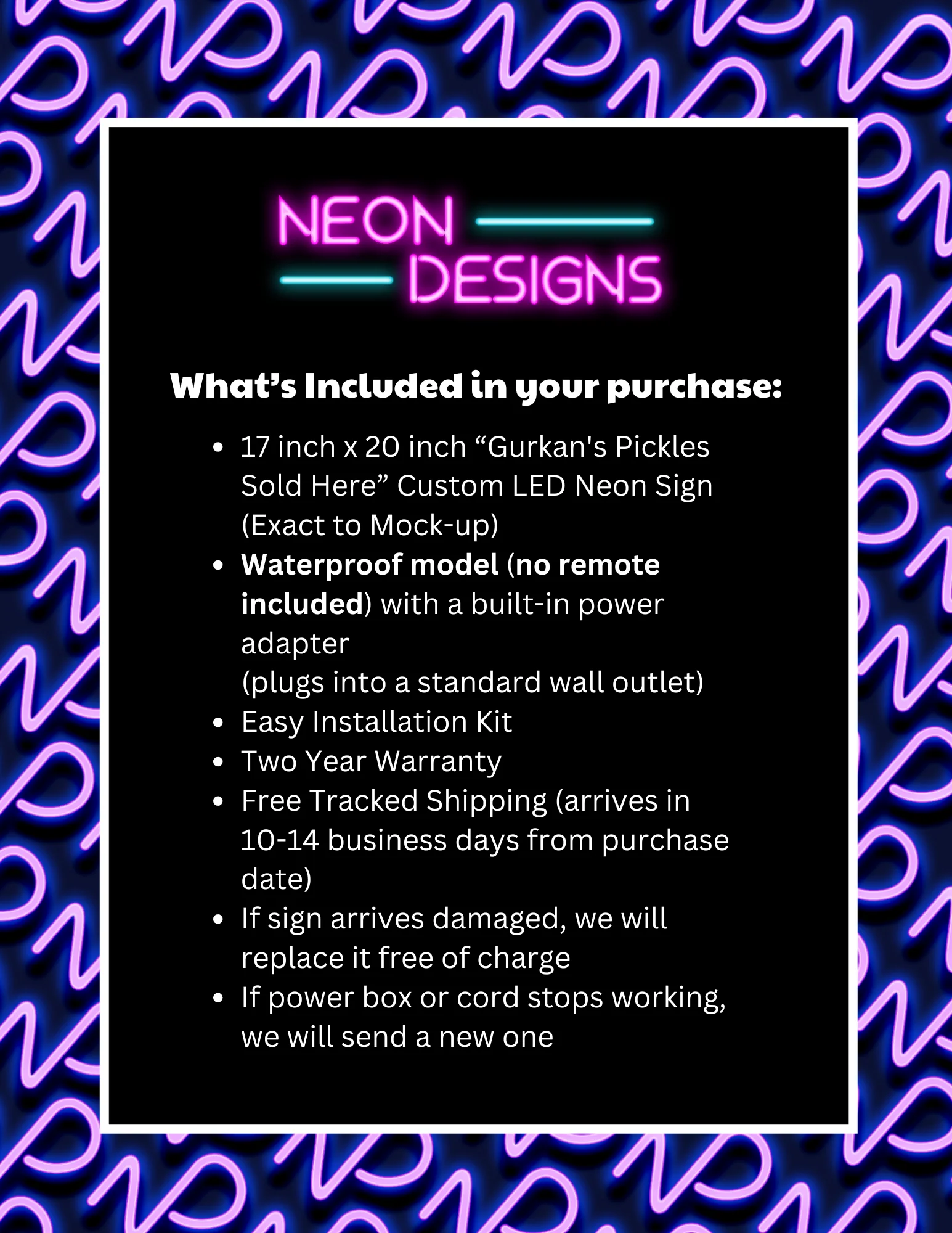 Gurkan's Pickles Sold Here - Premium Neon Artwork - Image 2