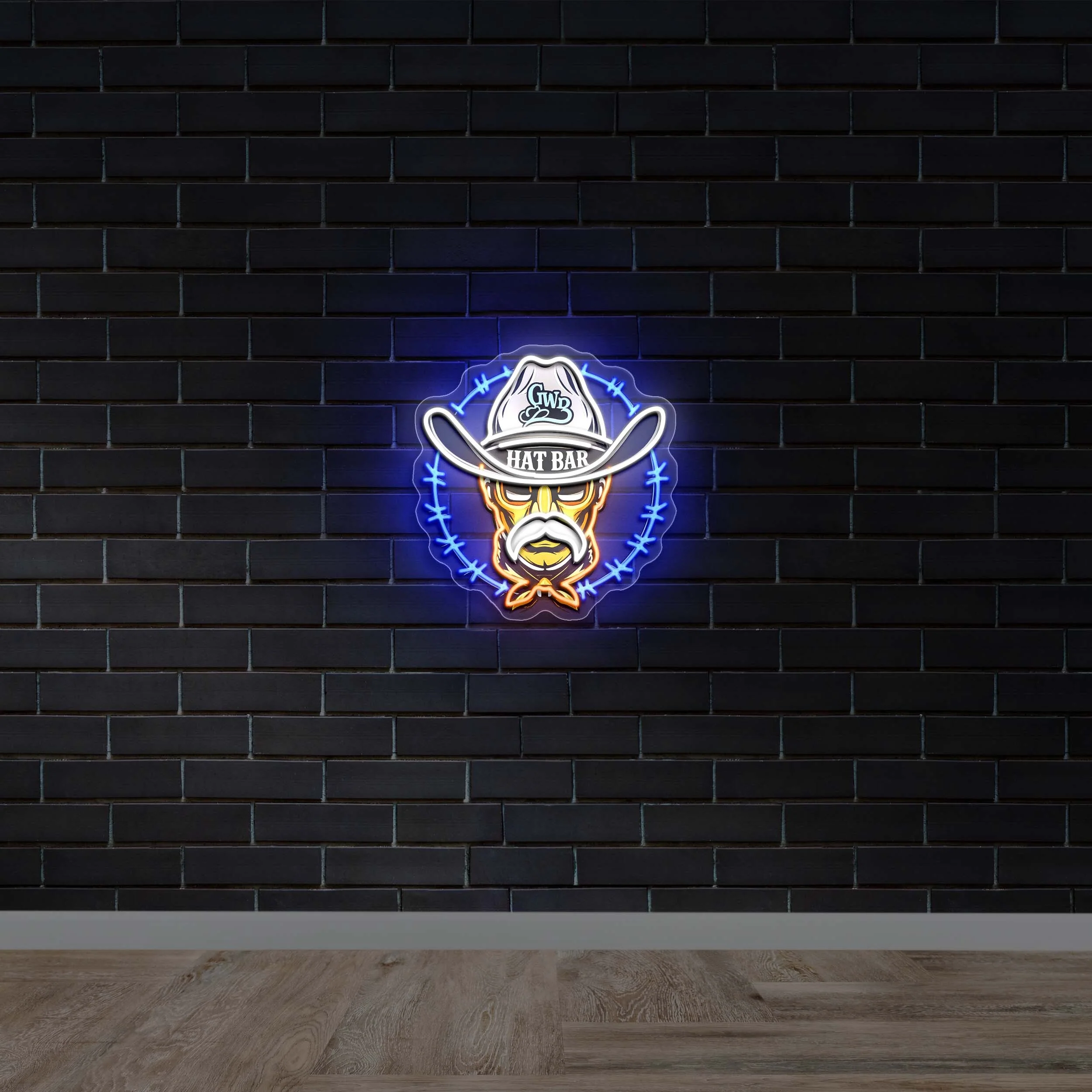 GWB HAT BAR_White-Premium Neon Artwork