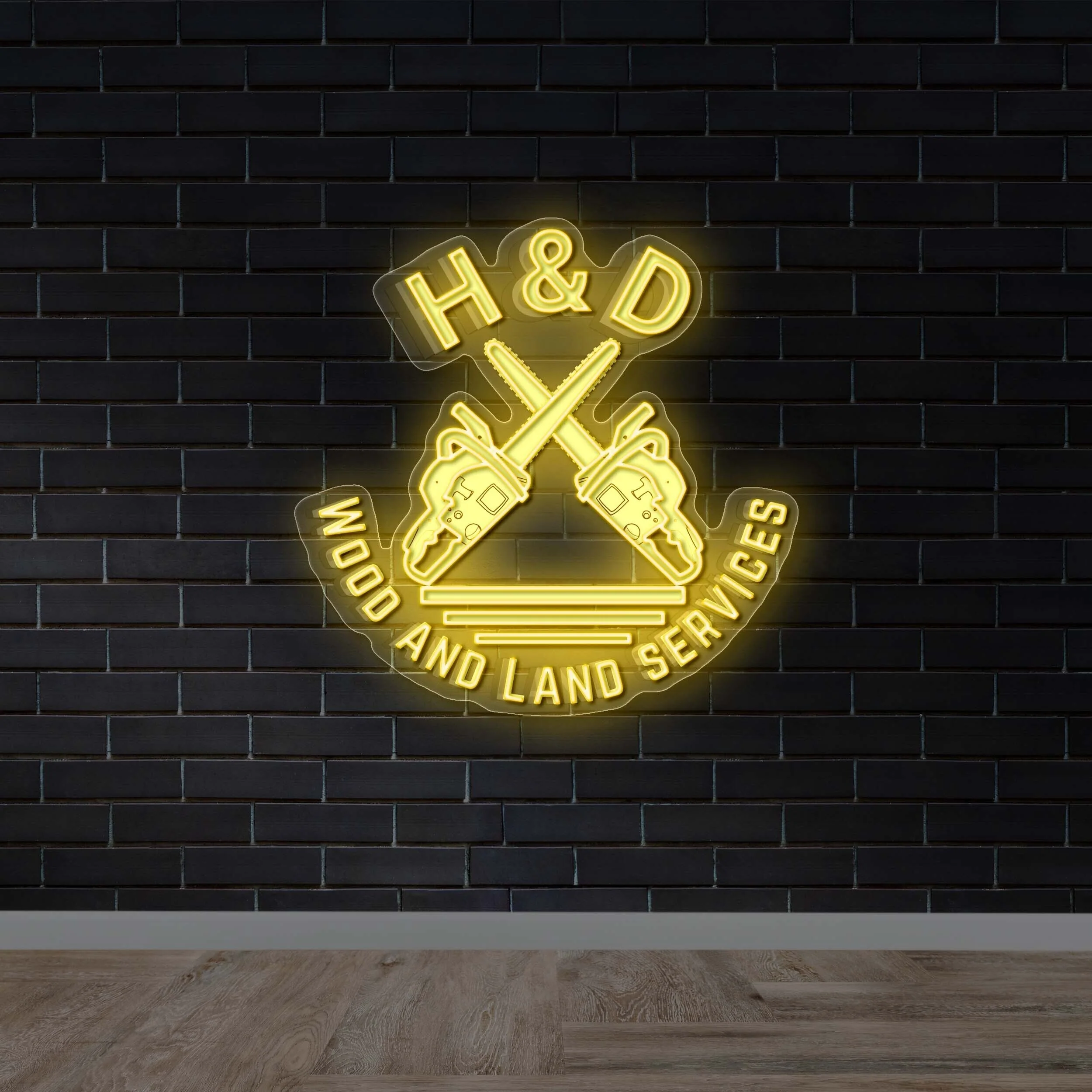 H & D Wood And Land Services - Premium Neon Artwork