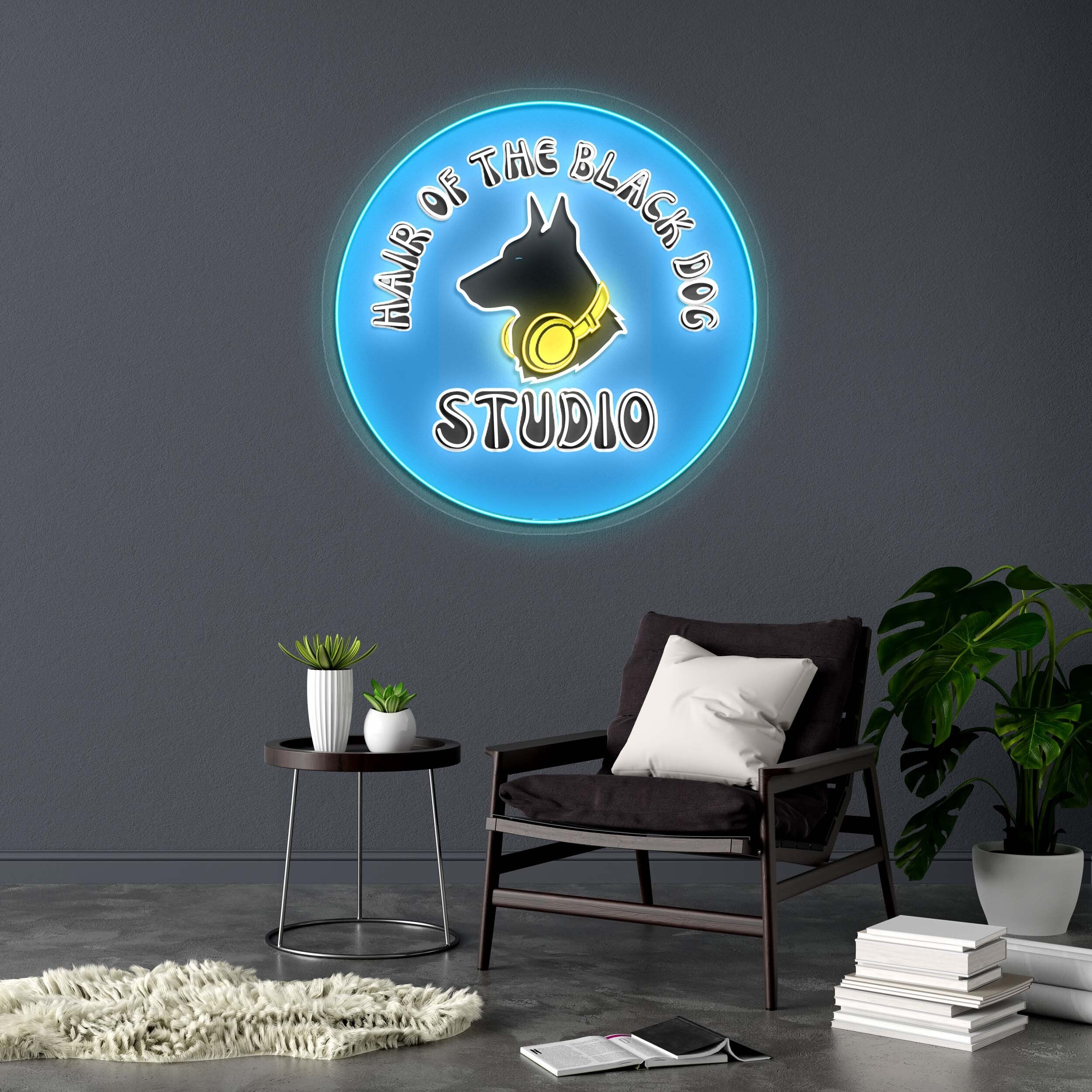 HAIR OF THE BLACK DOG - Premium Neon Artwork