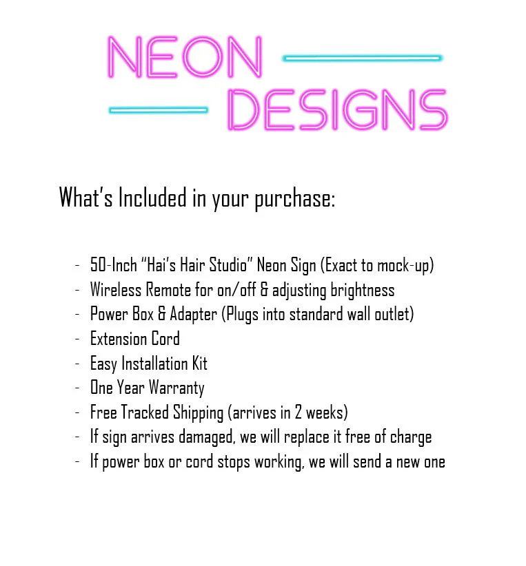 Hai's Hair Studio - Premium Neon Artwork - Image 2