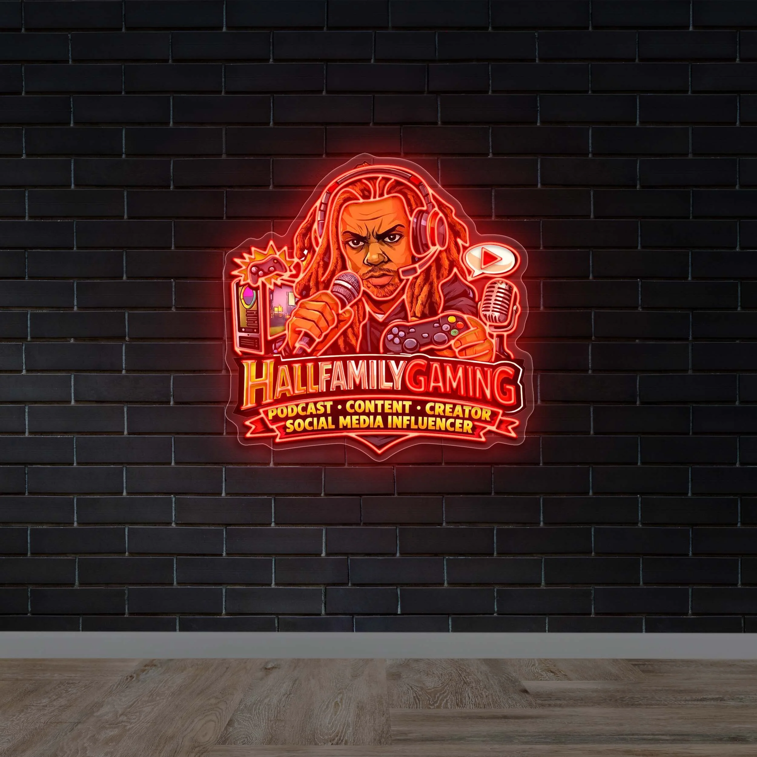 HALLFAMILYGAMING - Premium Neon Artwork