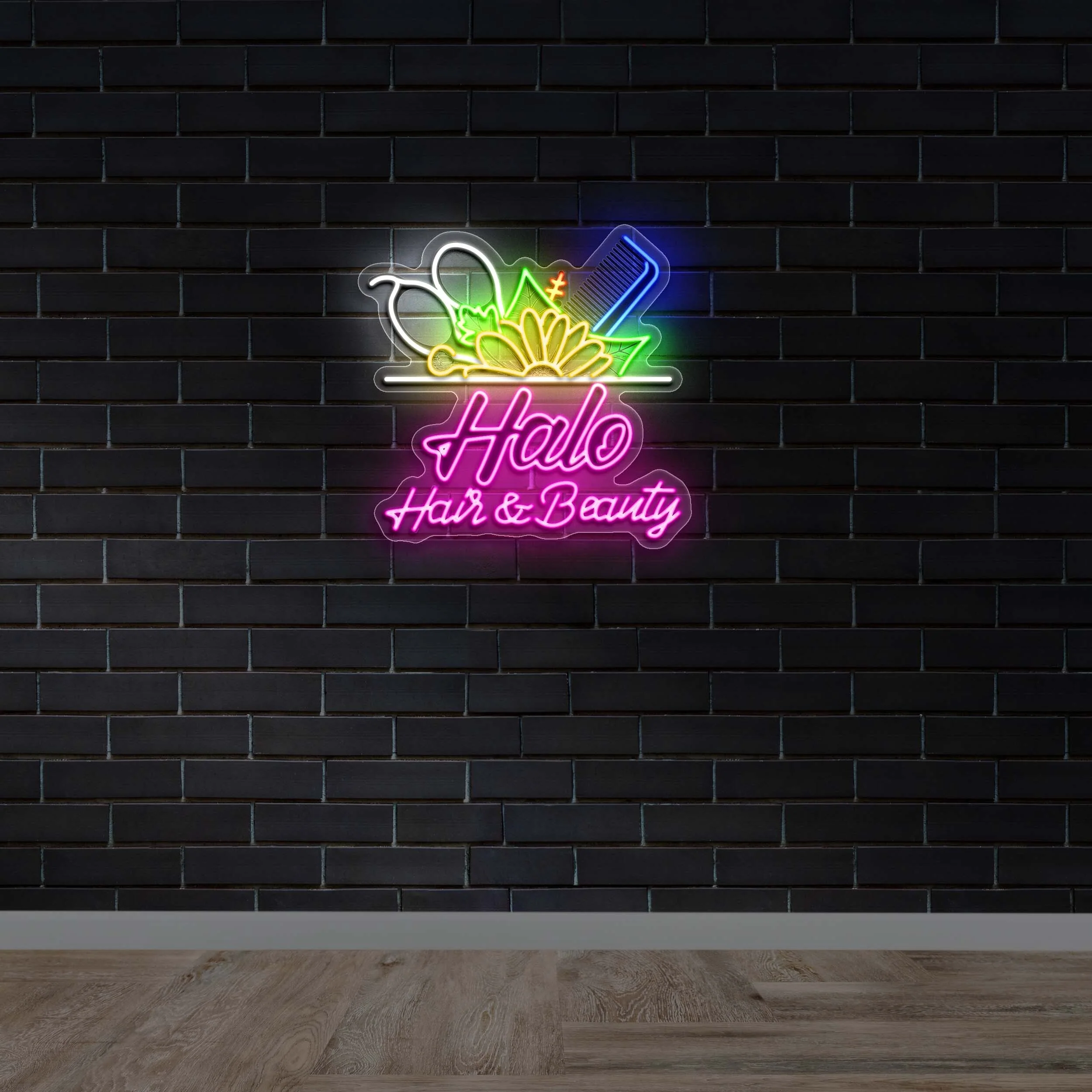 Halo Hair & Beauty - Premium Neon Artwork