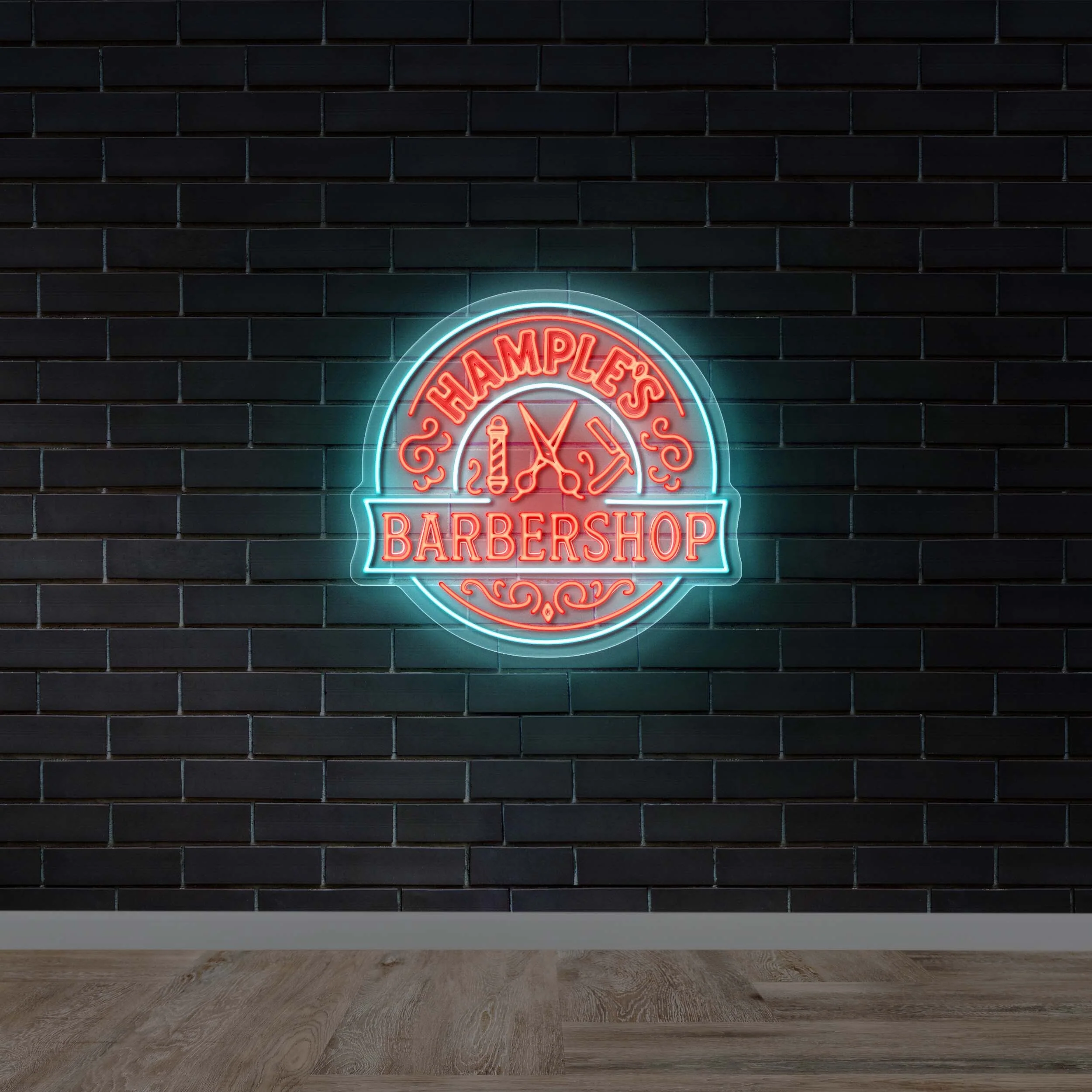 HAMPLE'S BARBERSHOP - Premium Neon Artwork