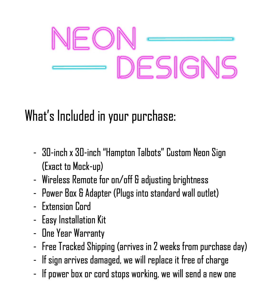 Hampton Talbots - Premium Neon Artwork - Image 2