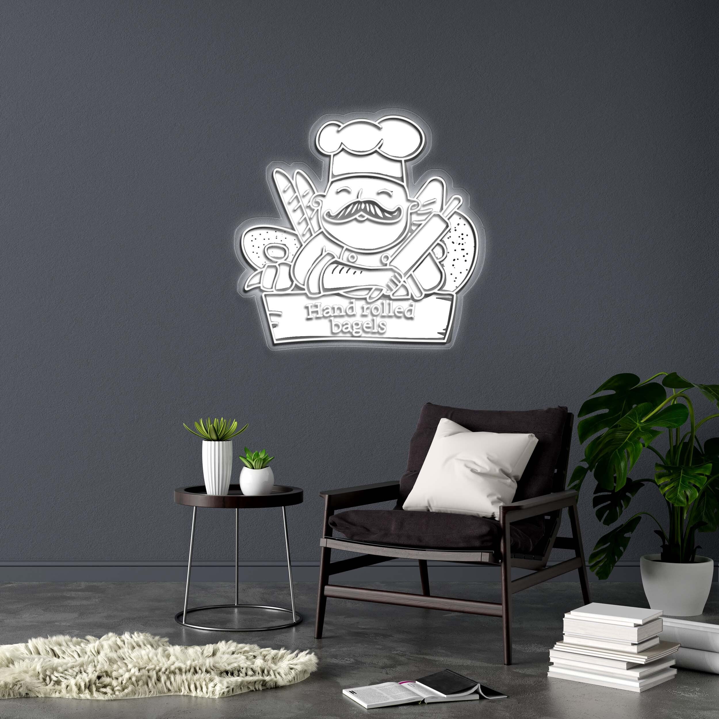 Hand rolled bagels - Premium Neon Artwork - Image 2