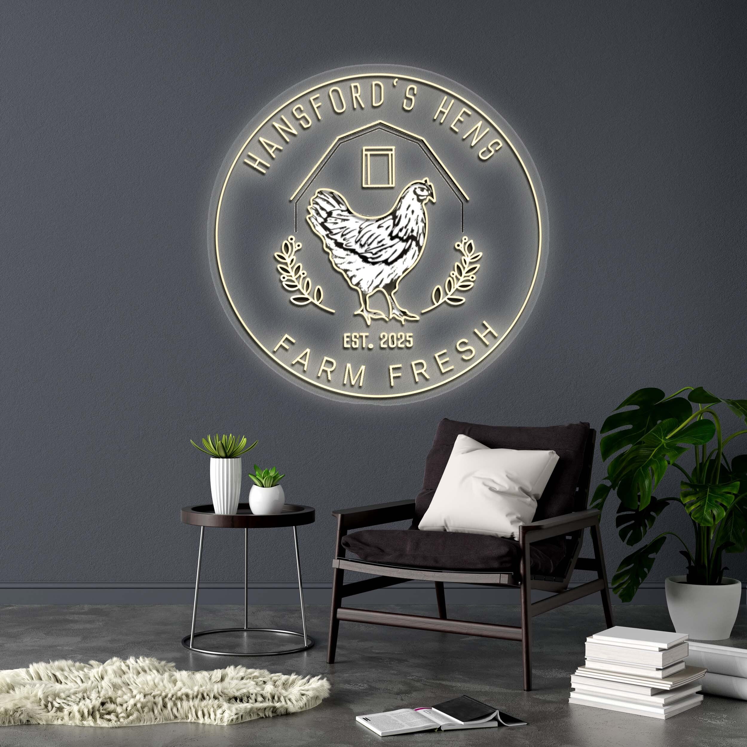 HANSFORD’S HENS FARM FRESH - Premium Neon Artwork