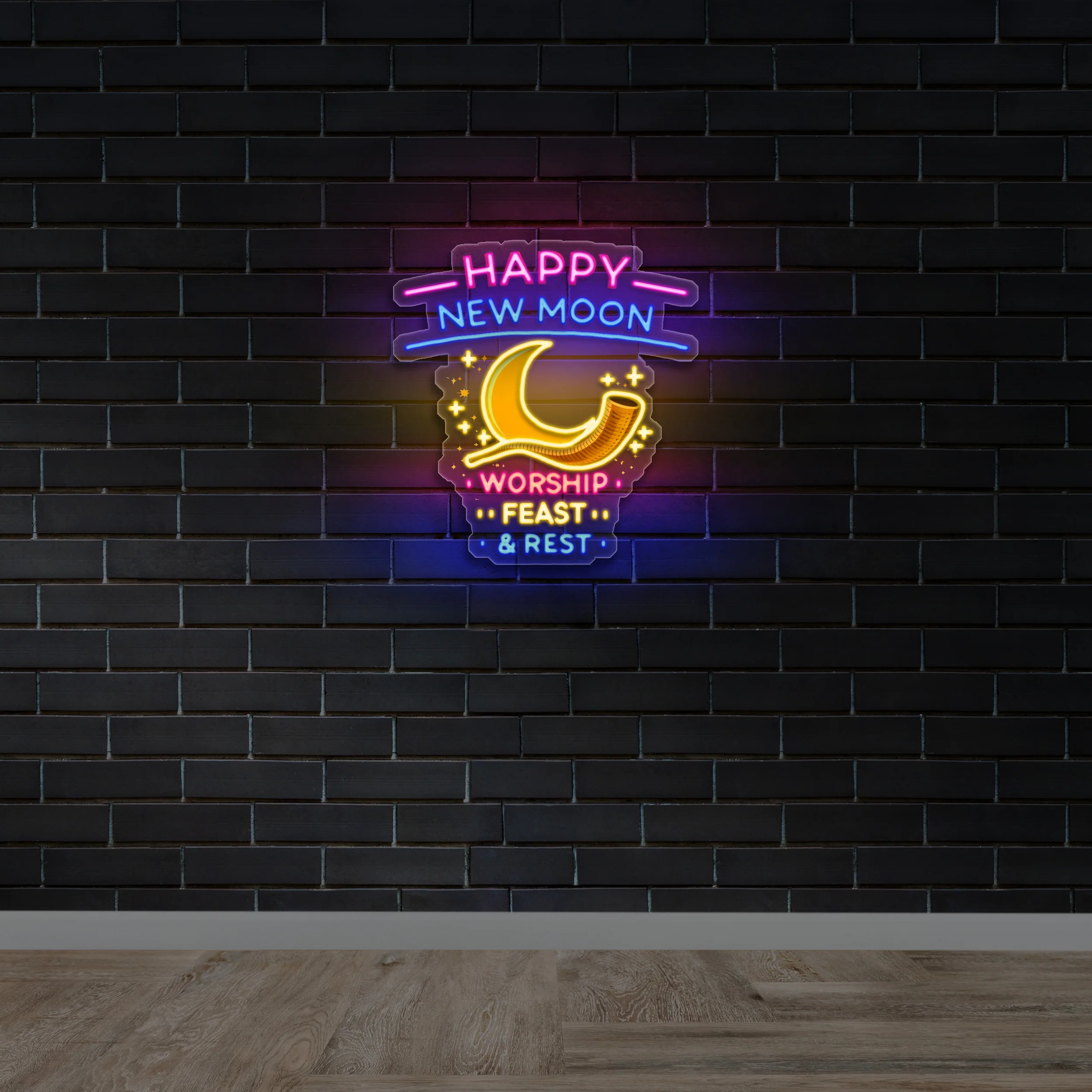 Happy New Moon - Premium Neon Artwork