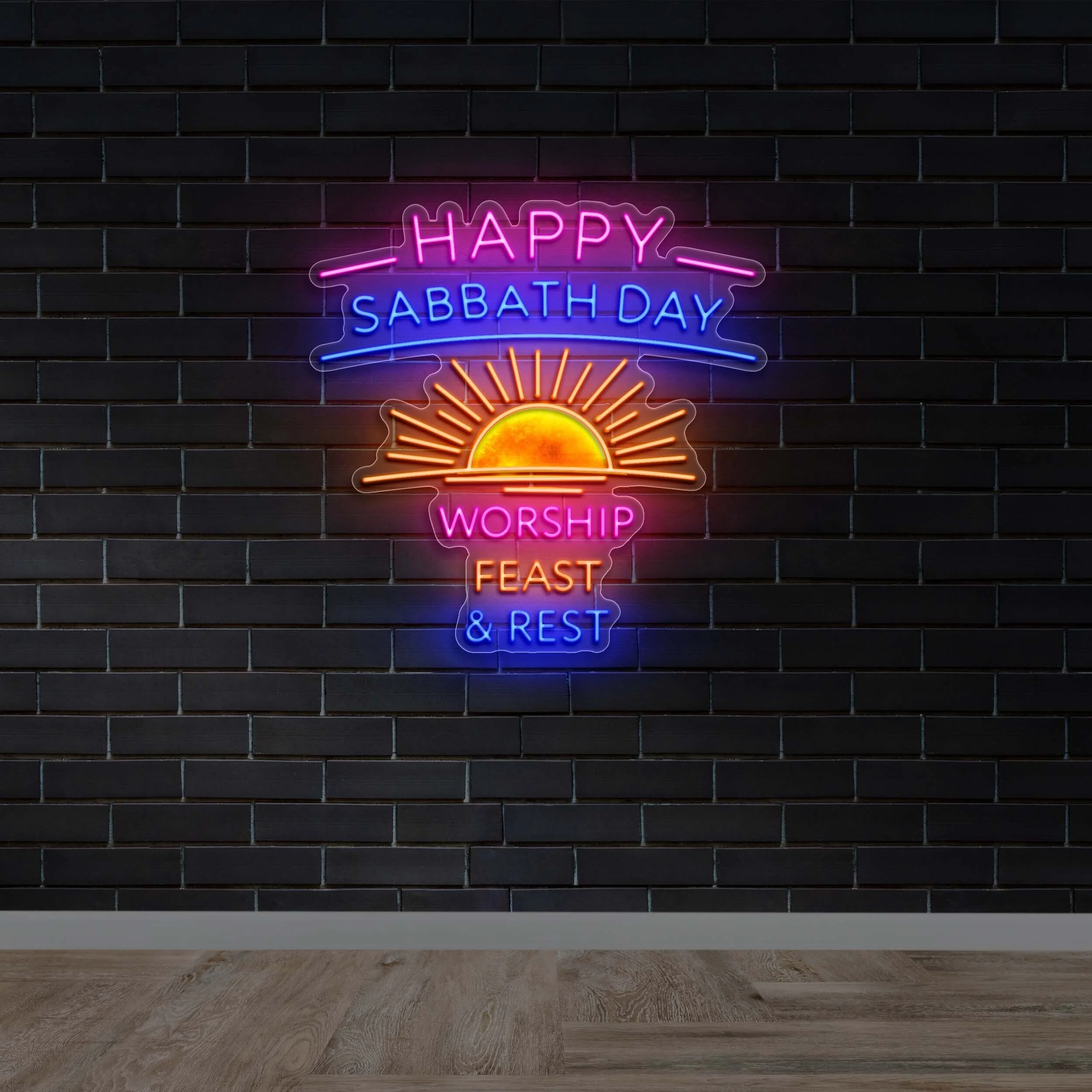 HAPPY SABBATH DAY - Premium Neon Artwork