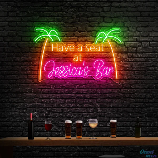 Have a seat at Jessica's Bar - Premium Neon Artwork