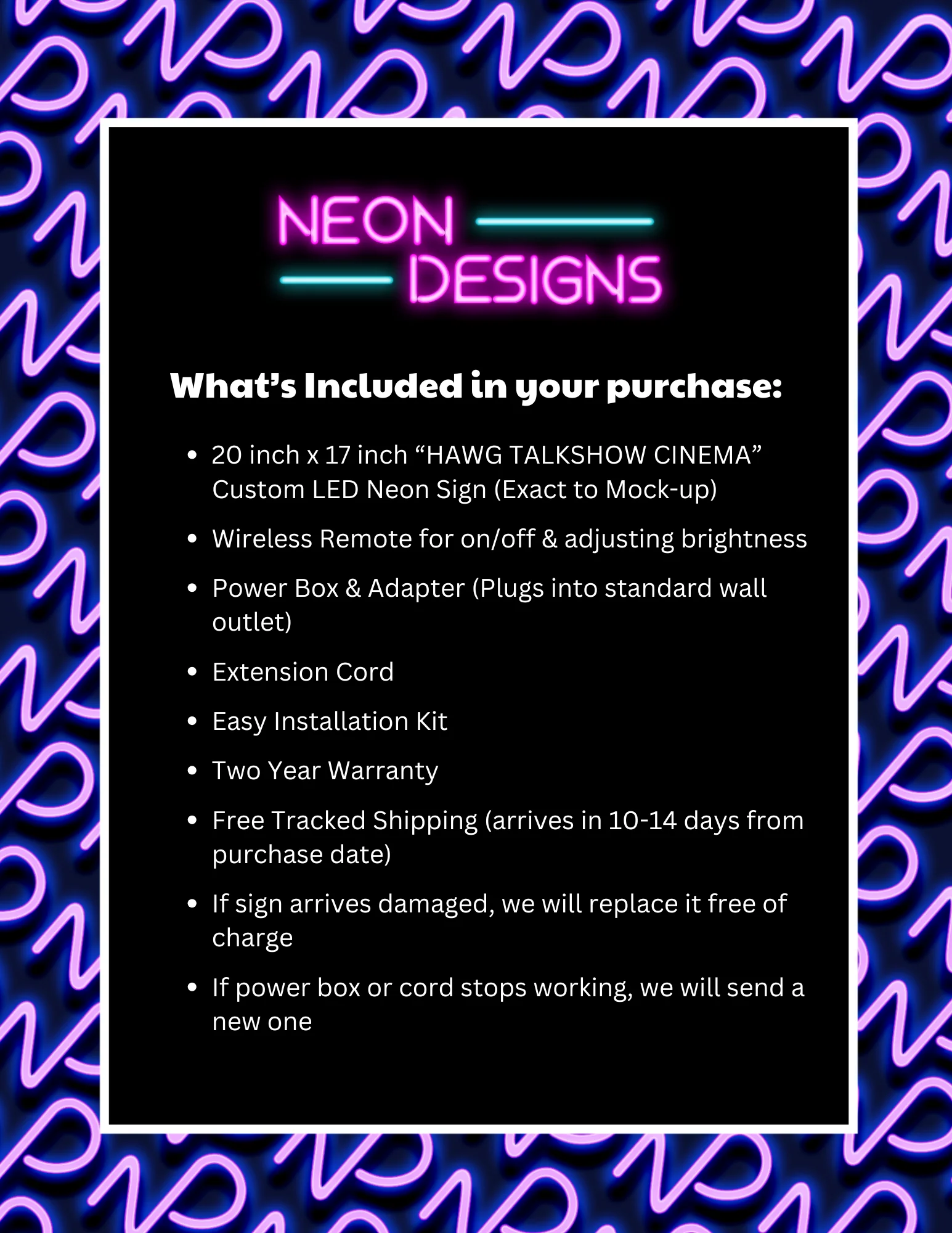 HAWG TALKSHOW CINEMA - Premium Neon Artwork - Image 2