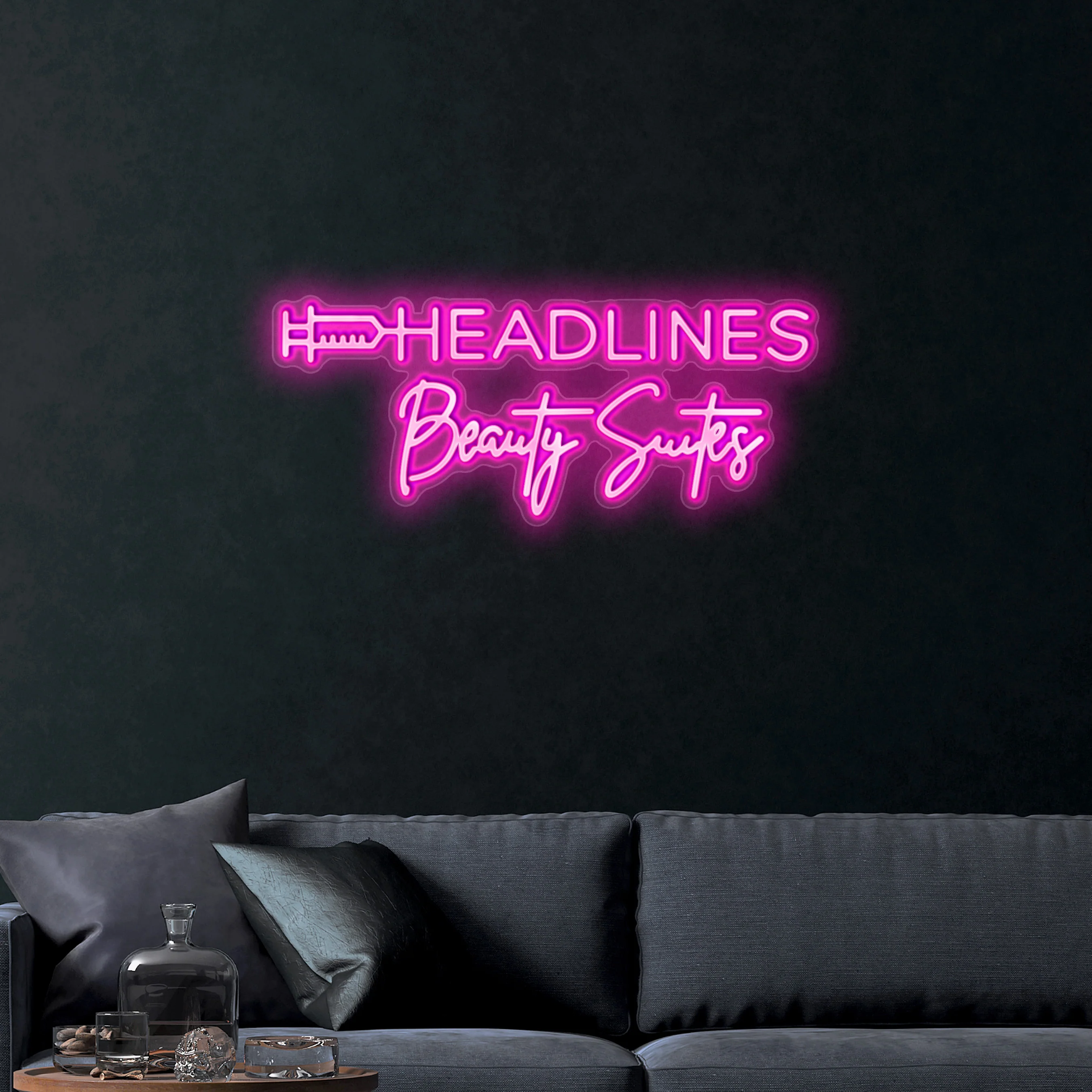 Headlines Beauty Suites – Premium Neon Artwork