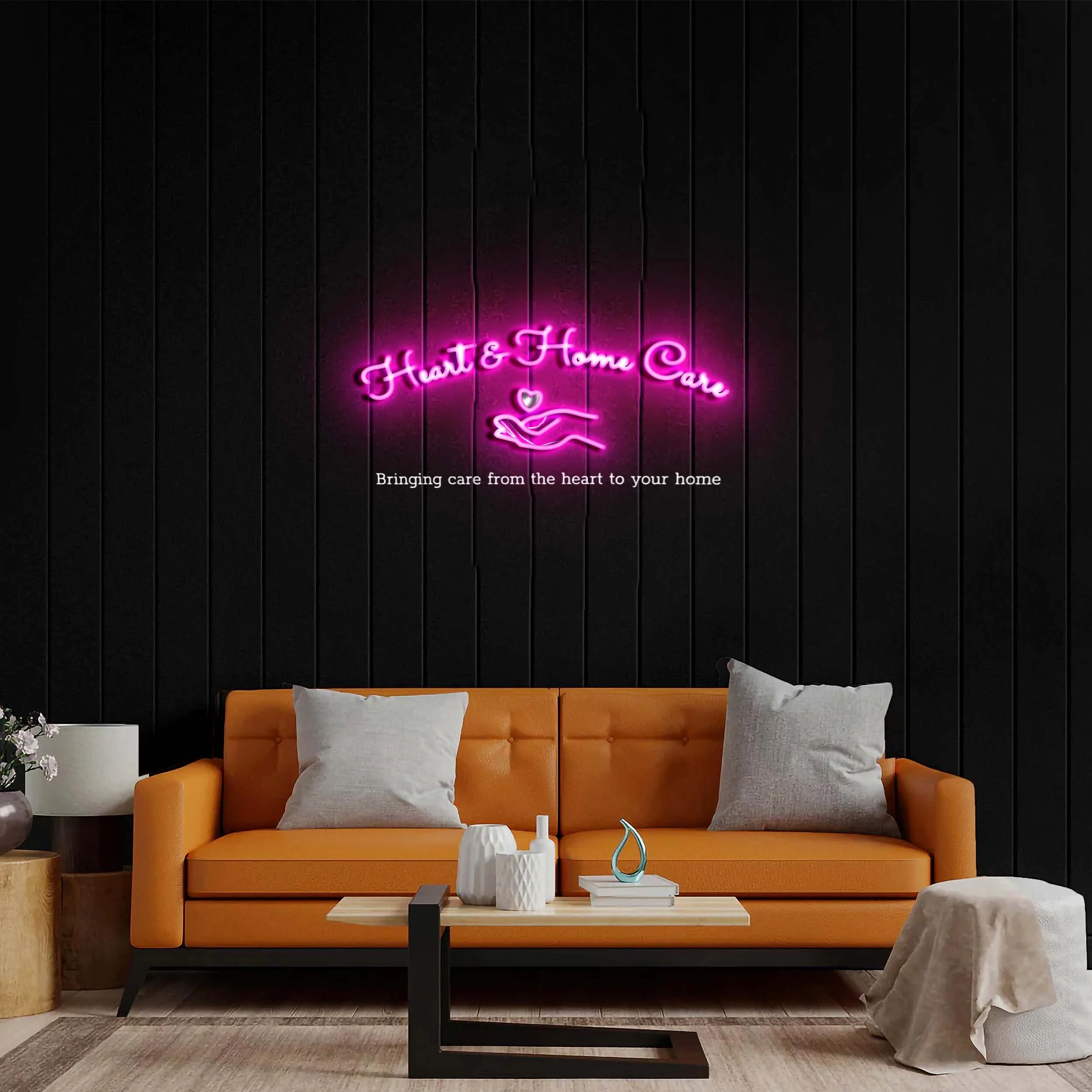 Heart & Home Care - Premium Neon Artwork