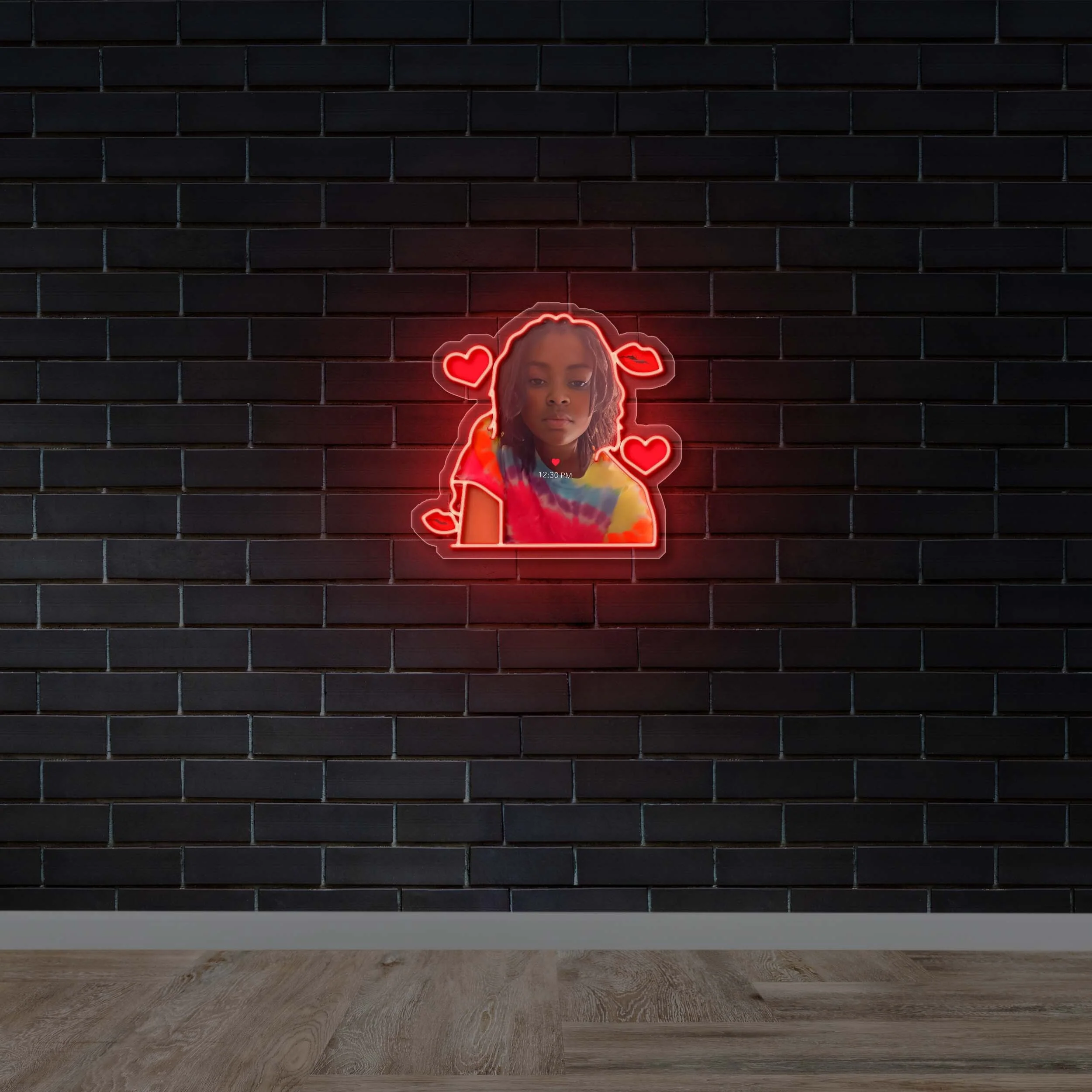 Hearts & Kisses - Premium Neon Artwork