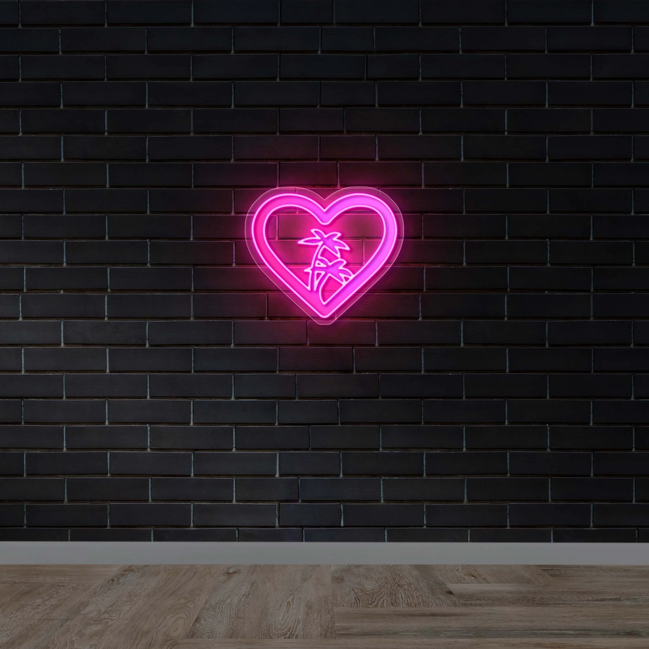 Hearts of Palm - Premium Neon Artwork