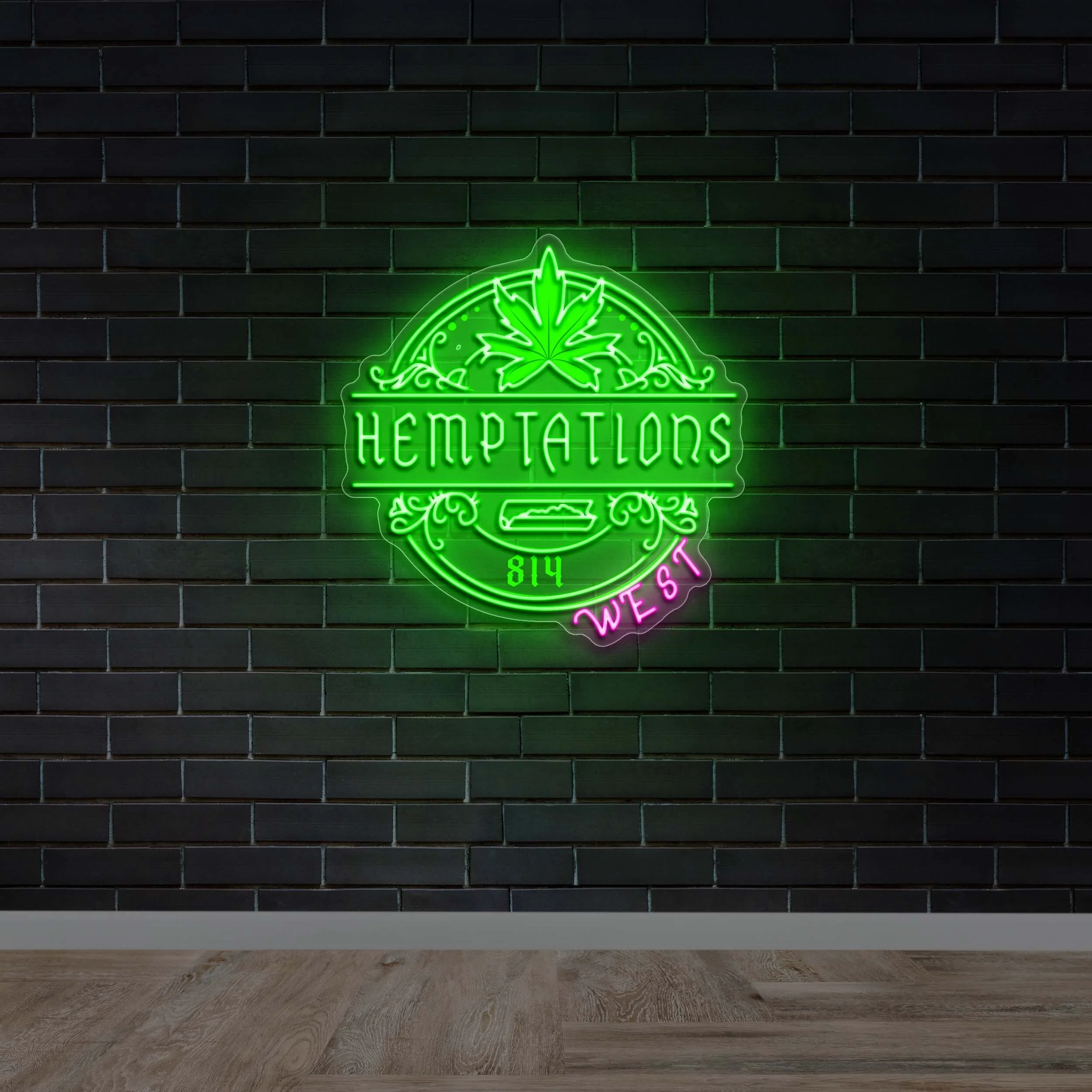 HEMPTATIONS WEST - Premium Neon Artwork