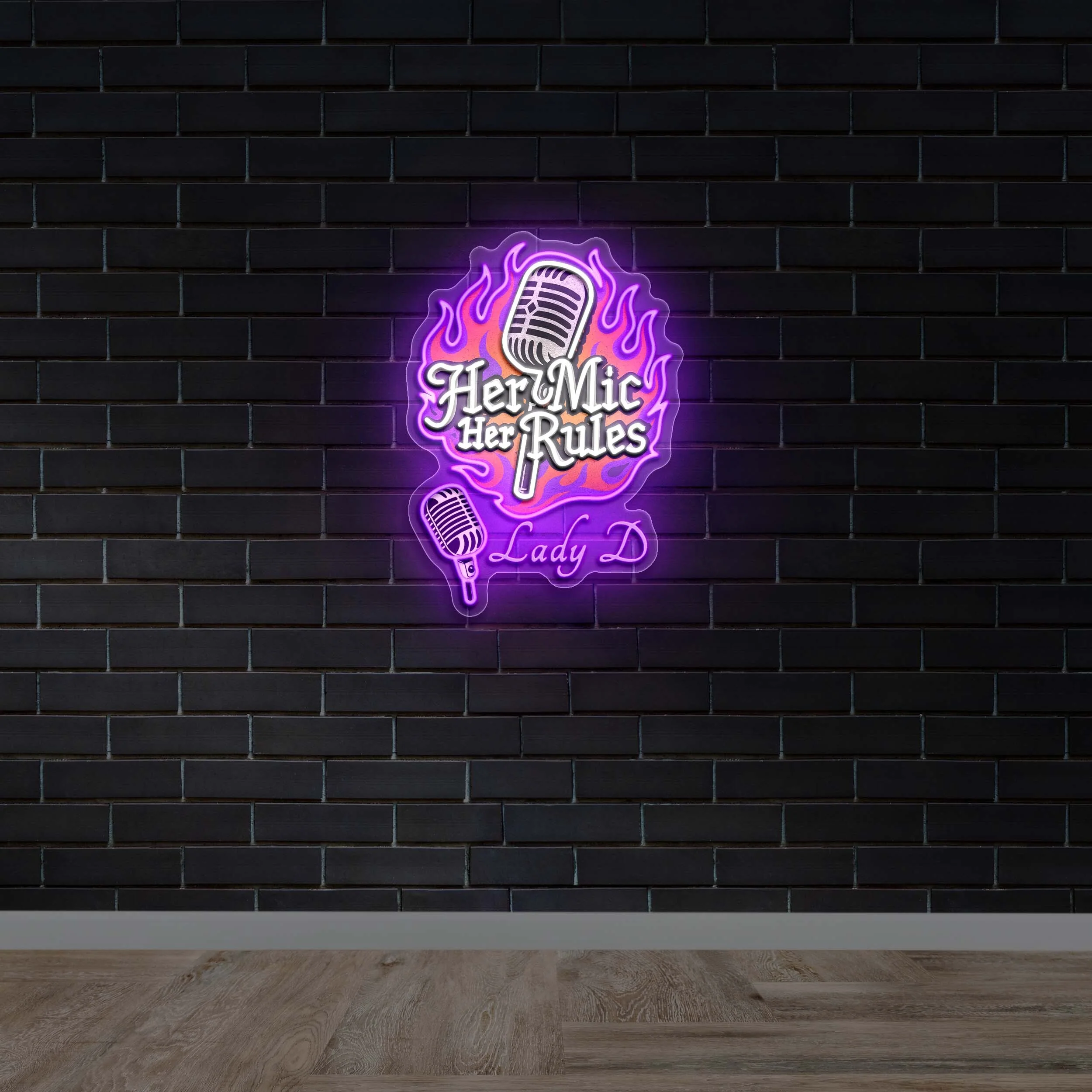 Her Mic Her Rules - Premium Neon Artwork