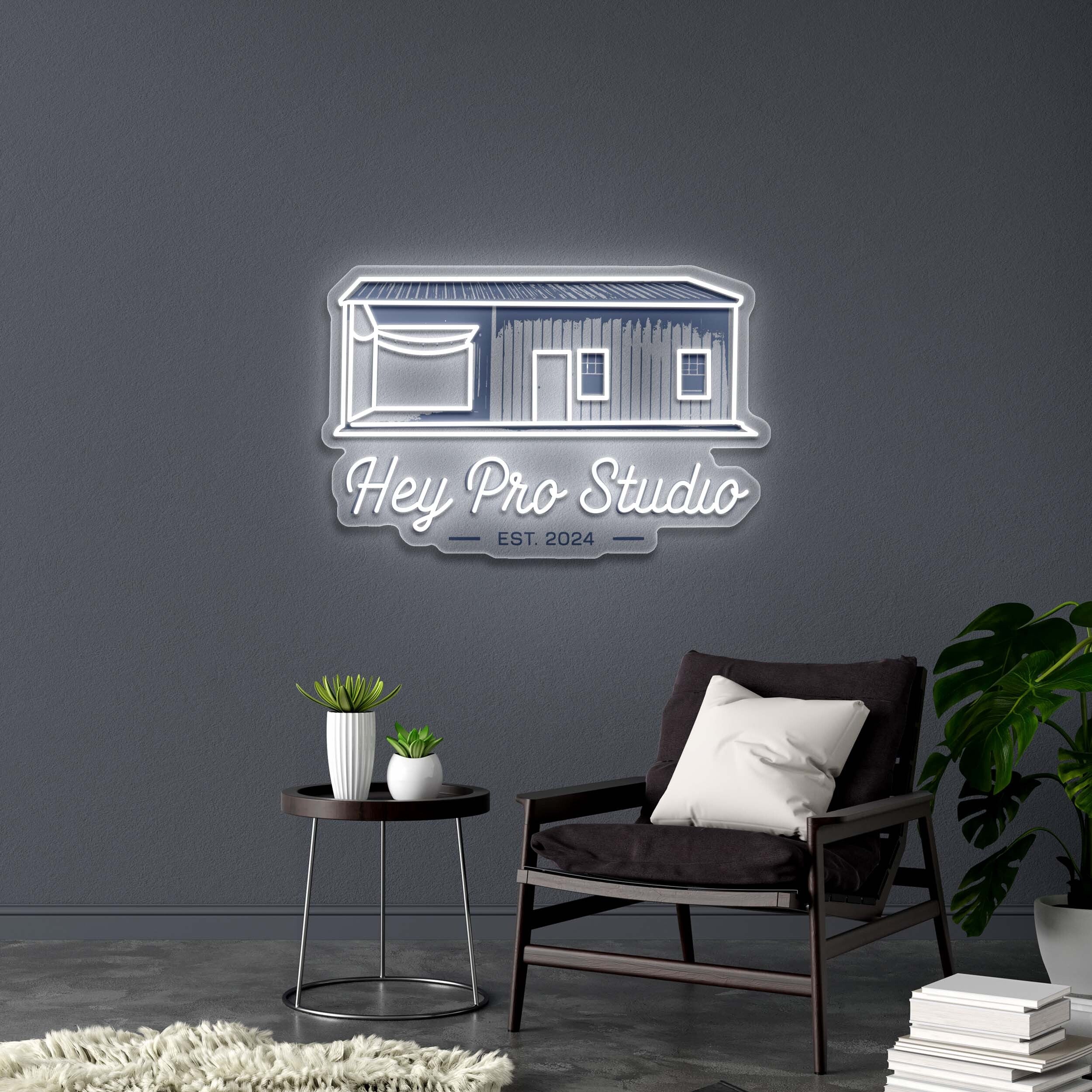 Hey Pro Studio - Premium Neon Artwork