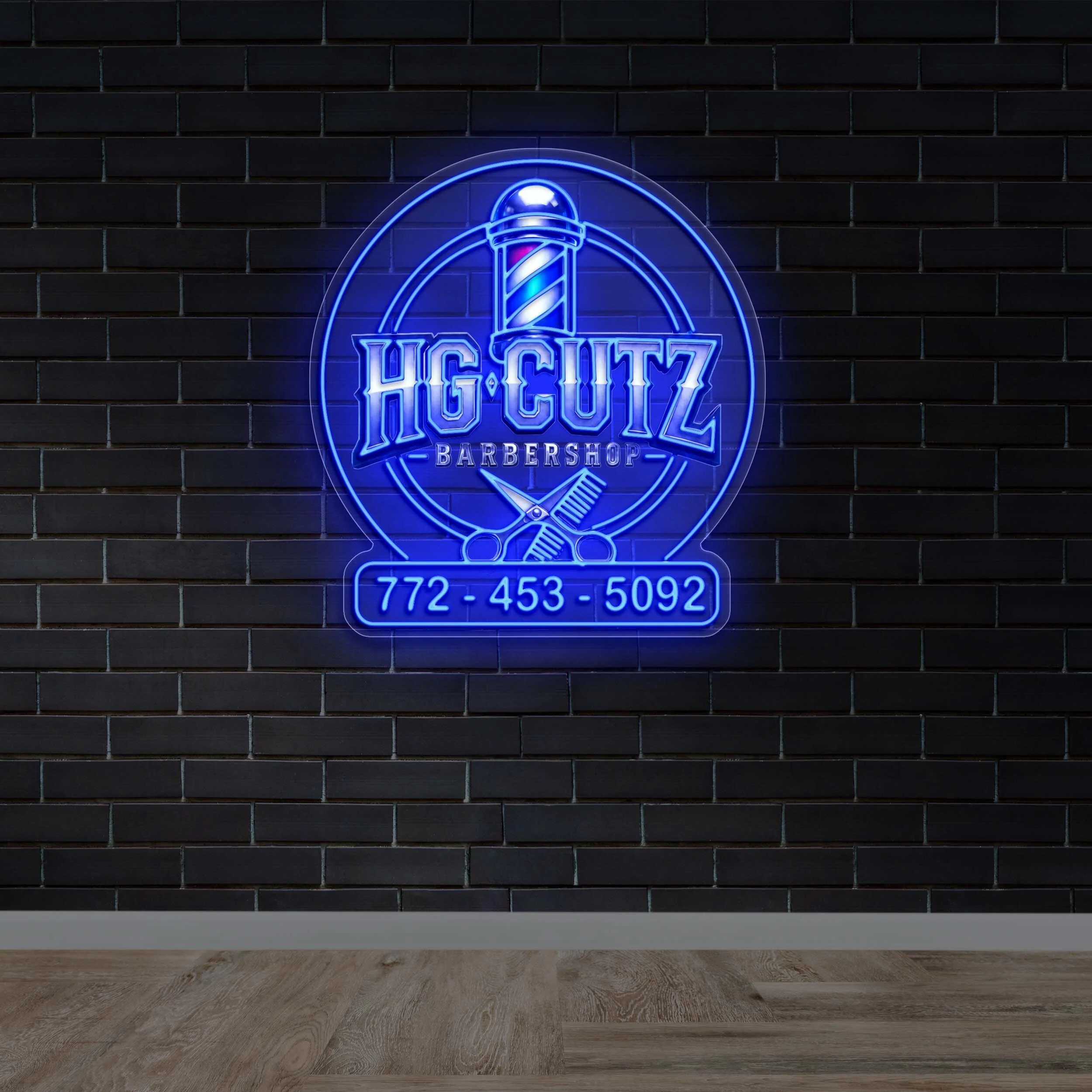HG CUTZ BARBERSHOP - Premium Neon Artwork