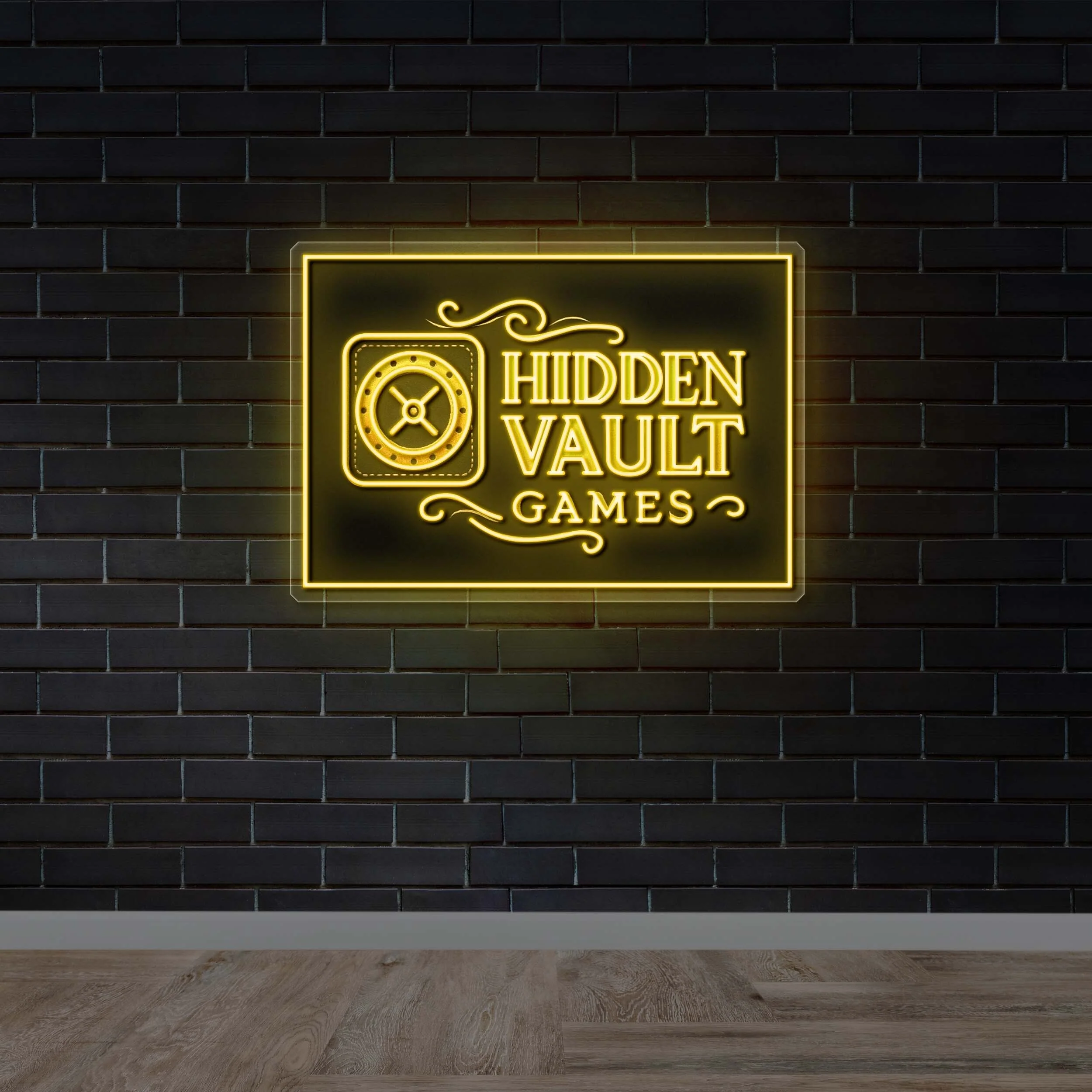 HIDDEN VAULT GAMES - Premium Neon Artwork
