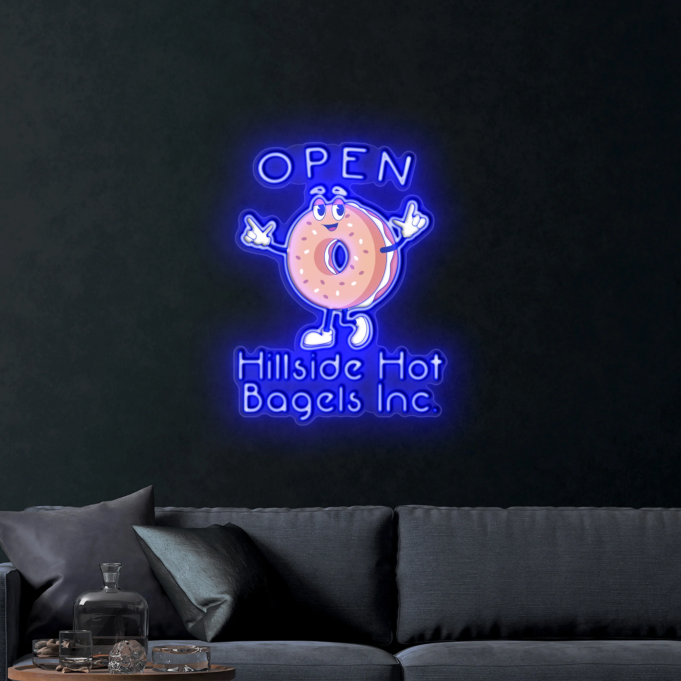 Hillside Hot Bagels Inc. – Premium Neon Artwork - Image 2